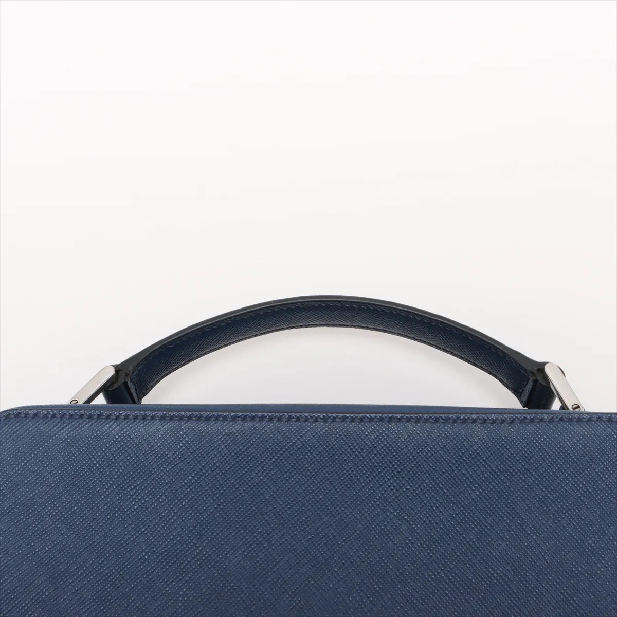 Brick Saffiano Leather Shoulder Bag Blue — view 6