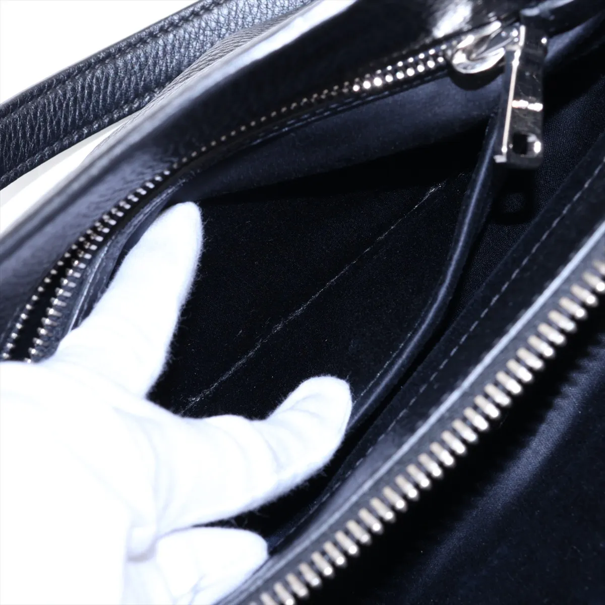 Leather 2-Way Handbag, Black — view 13