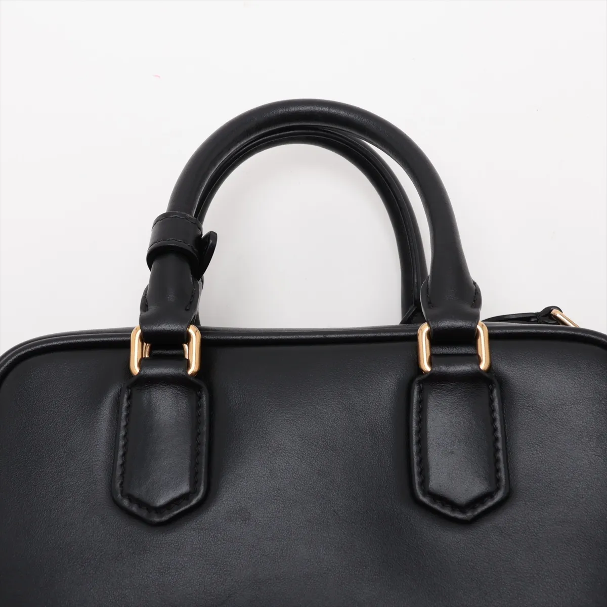 Arcadi Leather 2-Way Handbag, Black 5BB142 — view 6