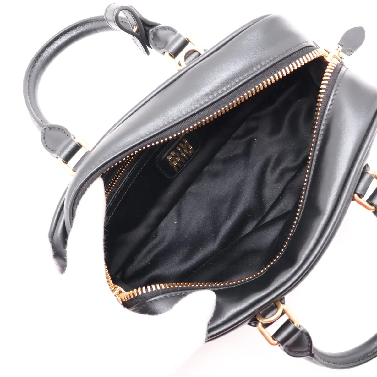 Arcadi Leather 2-Way Handbag, Black 5BB142 — view 8