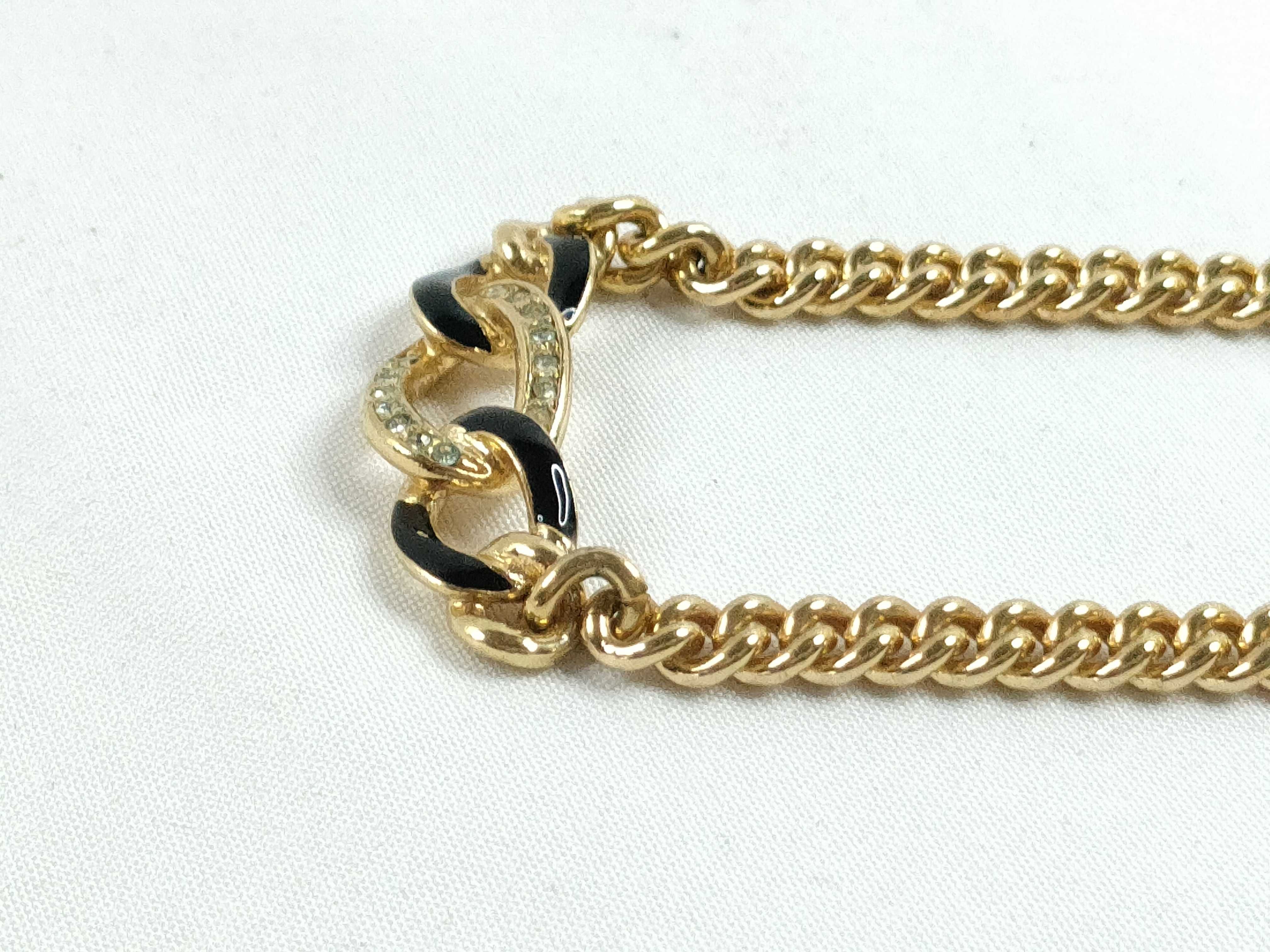 Christian necklace, chain motif, black and gold necklace — view 3