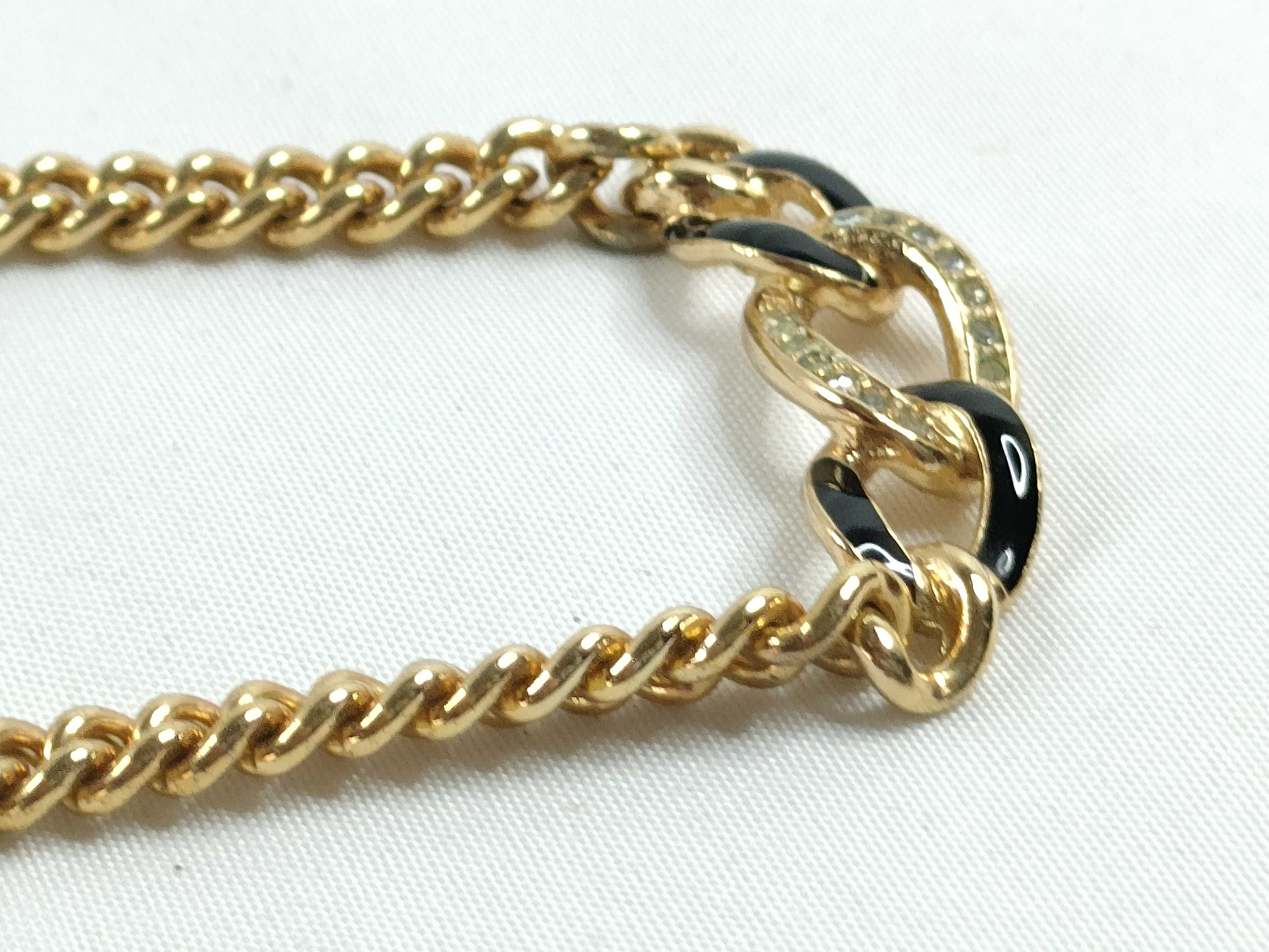 Christian necklace, chain motif, black and gold necklace — view 4