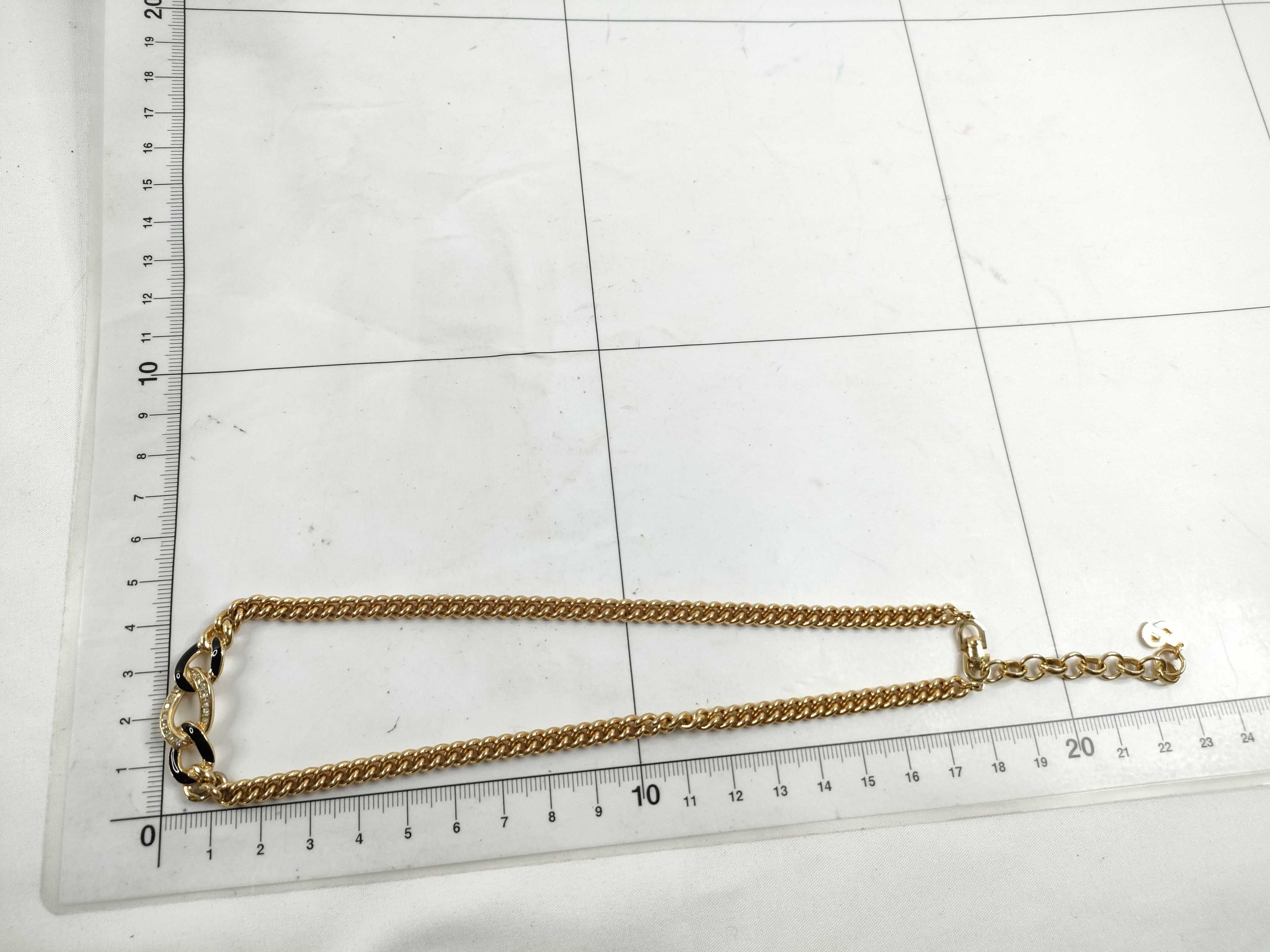 Christian necklace, chain motif, black and gold necklace — view 9