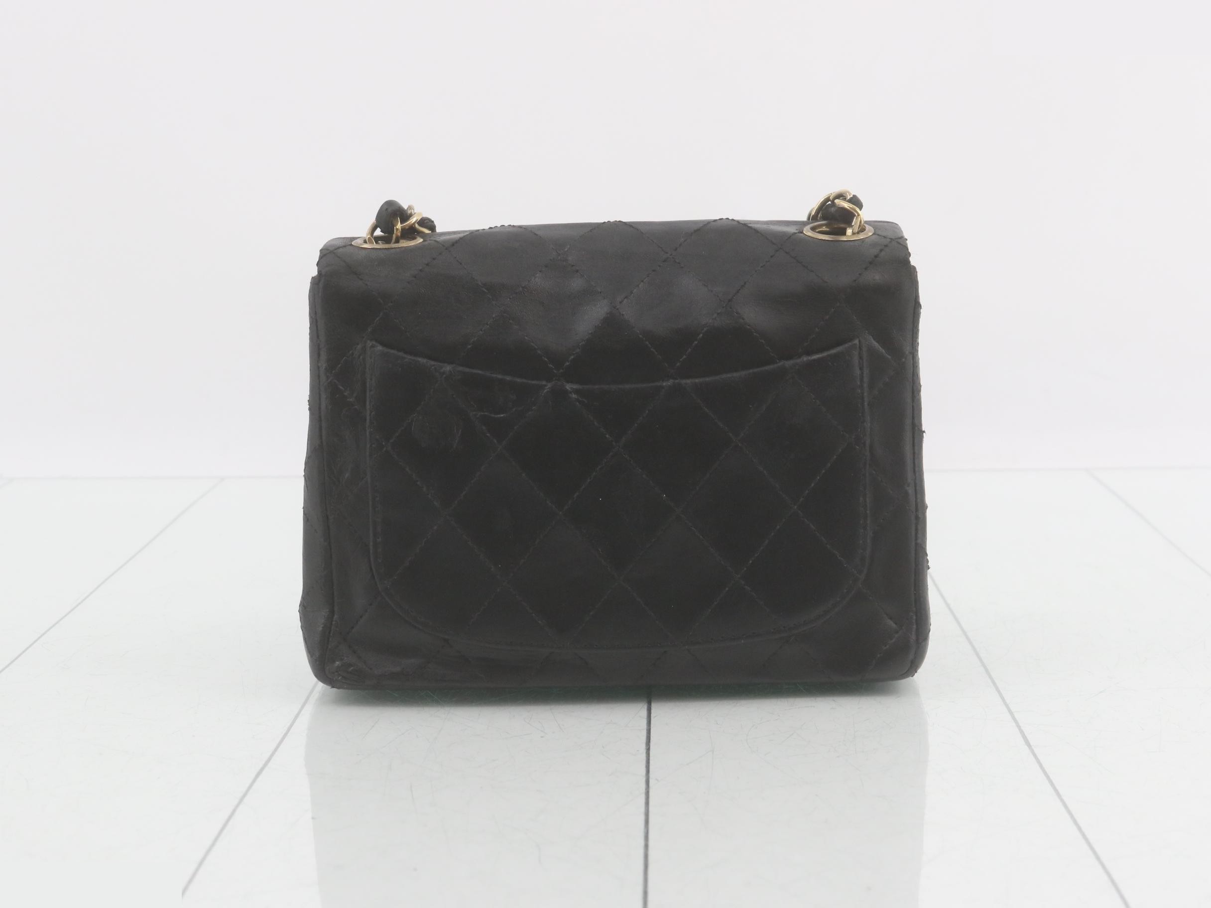 Mini Matelassé Lambskin Black Chain Shoulder Bag with Gold Hardware (Still in protective film) — view 2