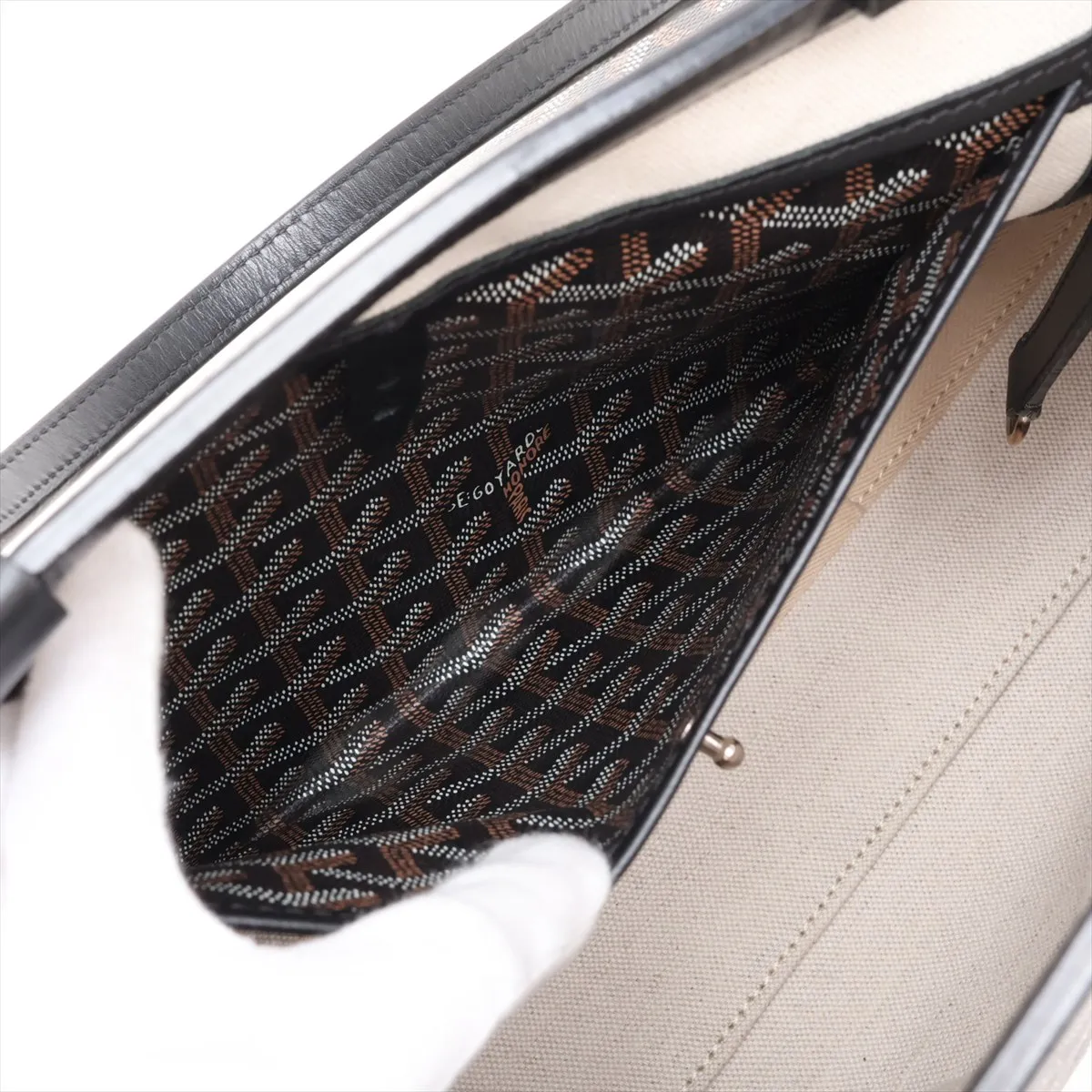 Belchasse PM PVC x Leather Tote Bag, Black — view 8