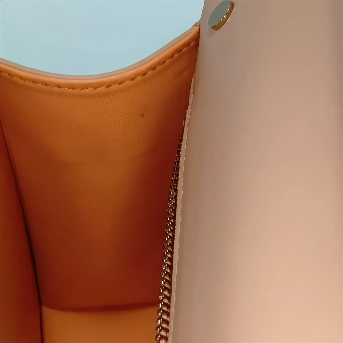 Serpenti Leather Chain Shoulder Bag, Beige, with Mirror — view 11