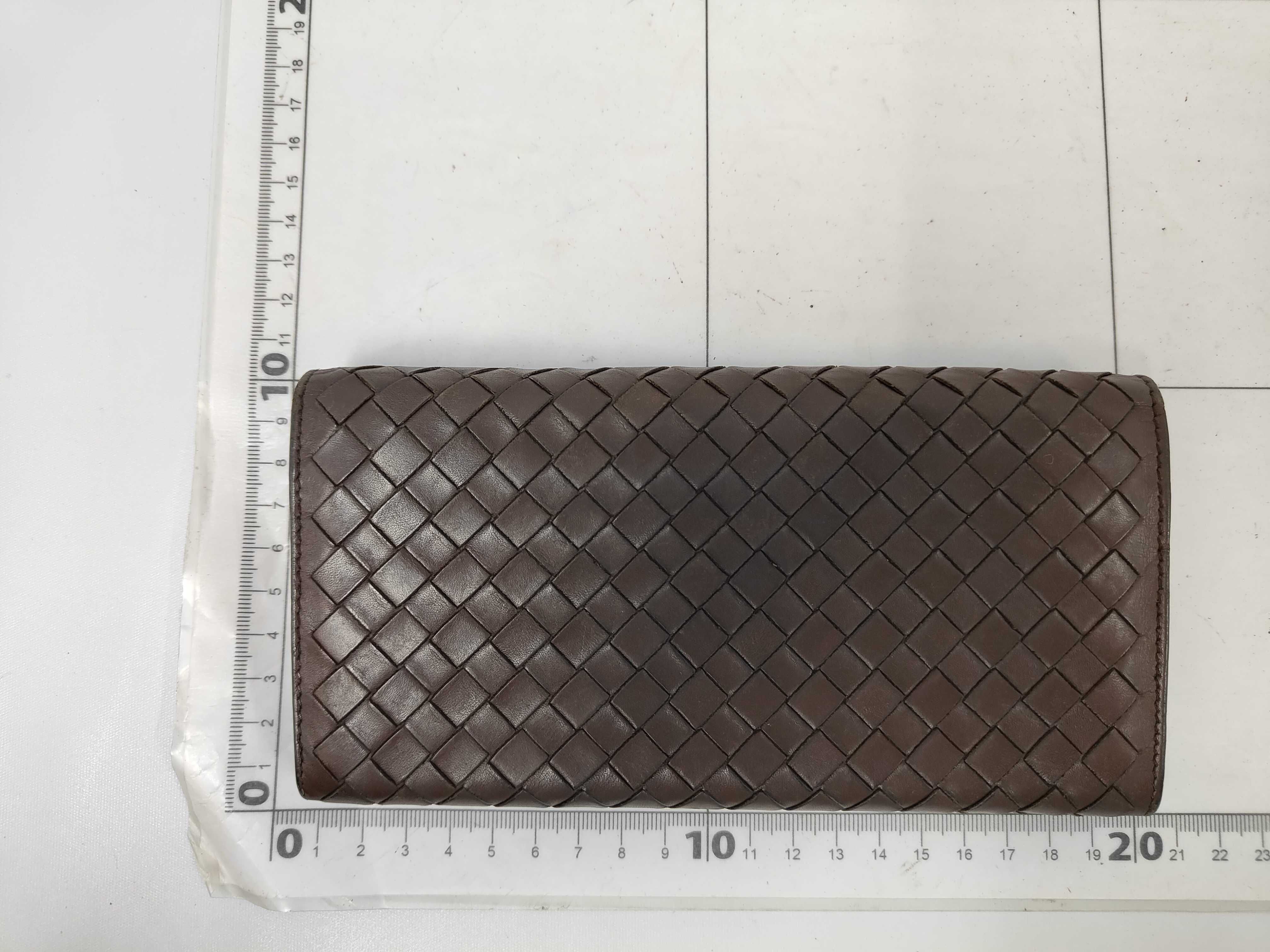 Intrecciato Long Wallet, Leather, Dark Brown — view 2