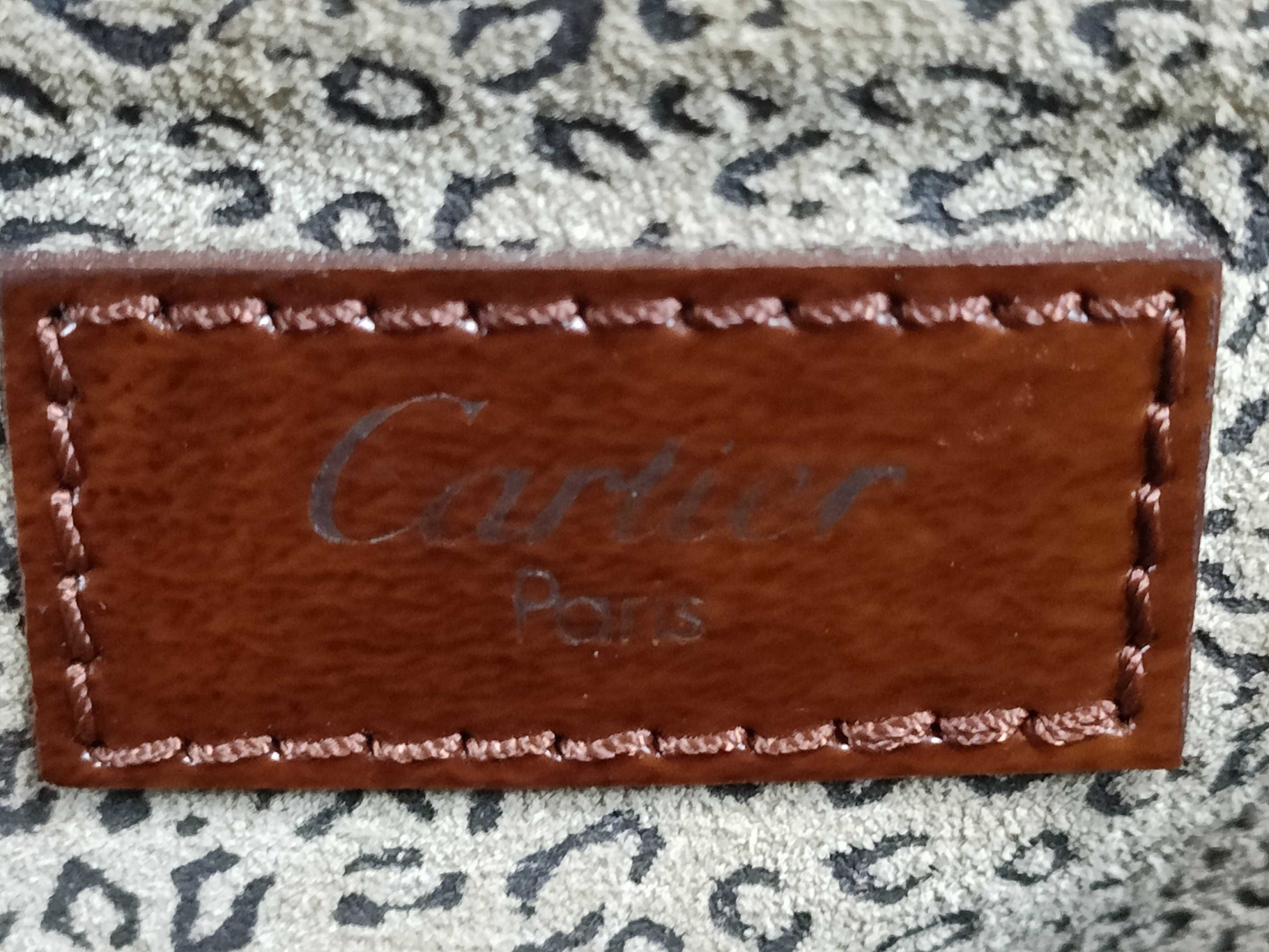 Panthère Leather Handbag, Brown — view 12