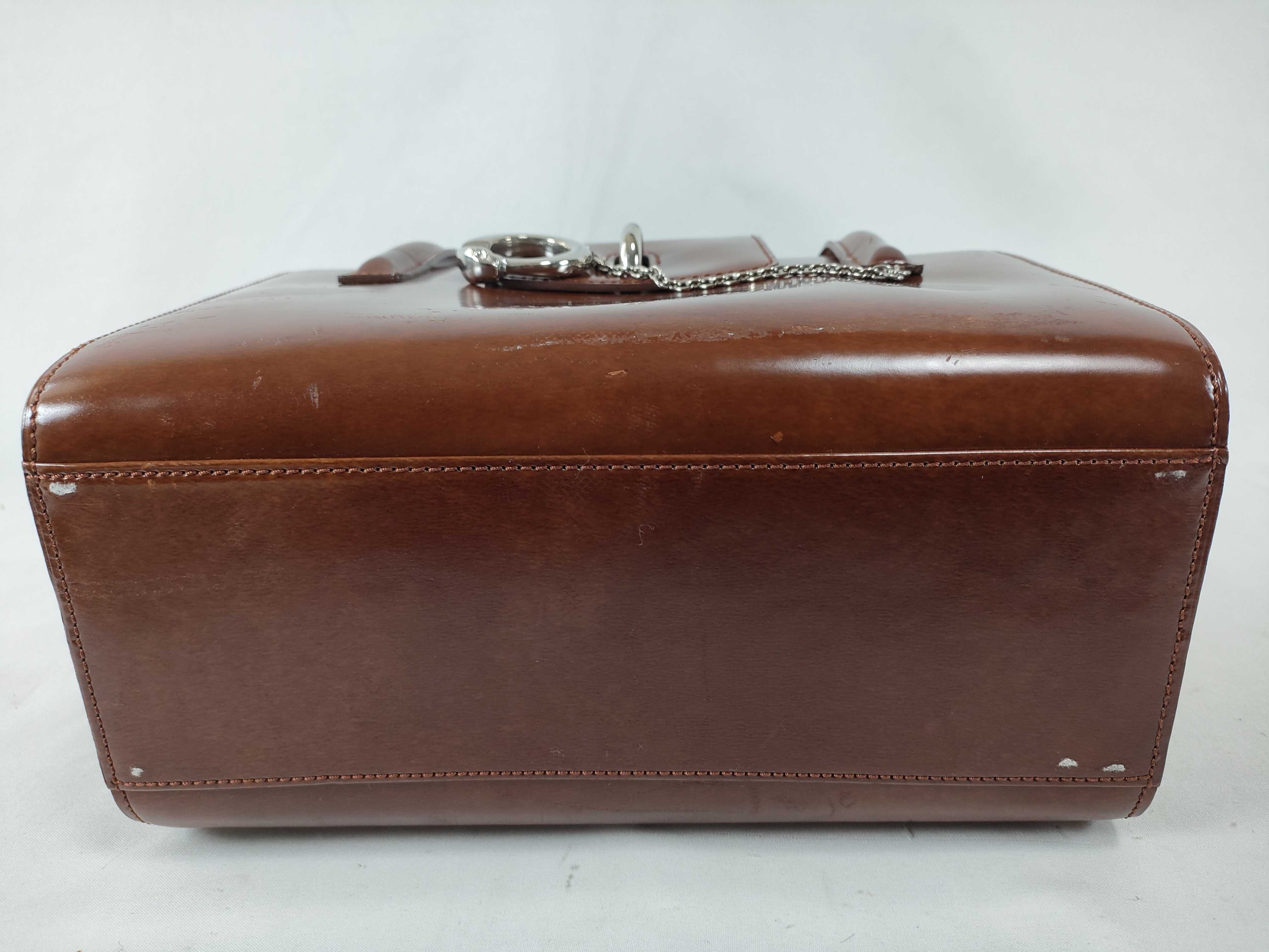 Panthère Leather Handbag, Brown — view 7