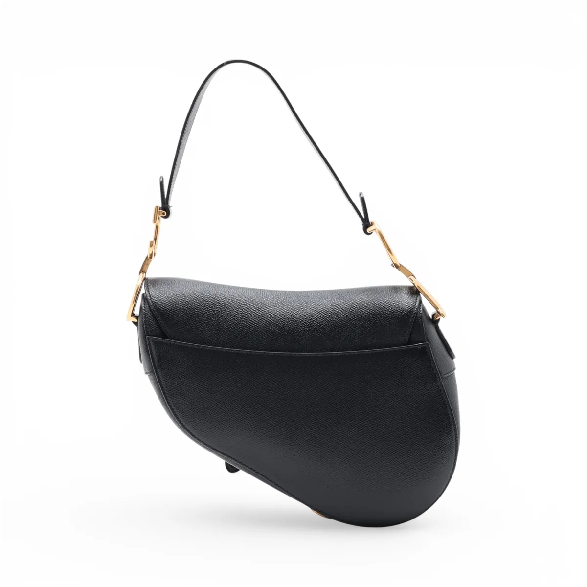 Saddle Bag Leather Shoulder Bag Black — view 2