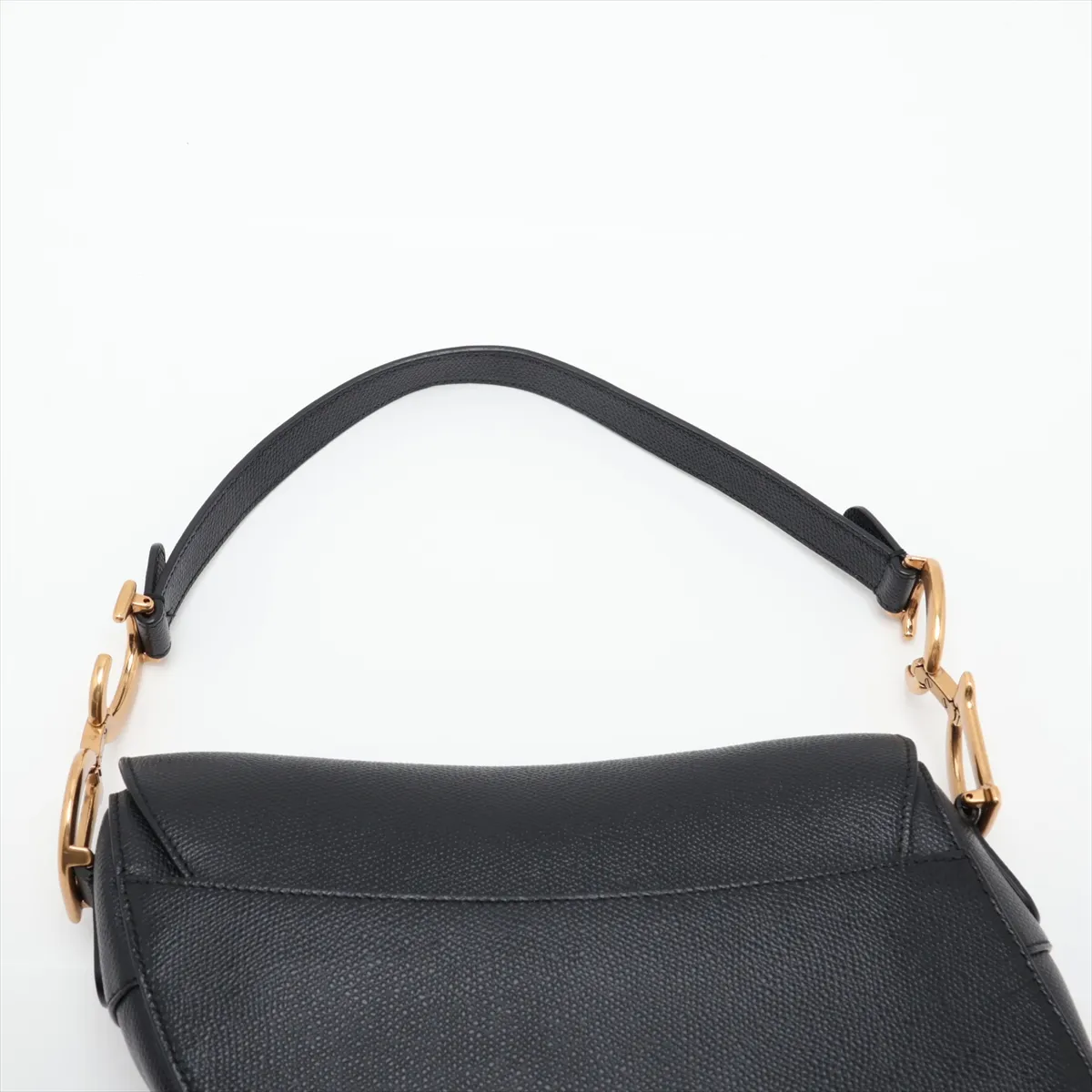Saddle Bag Leather Shoulder Bag Black — view 6