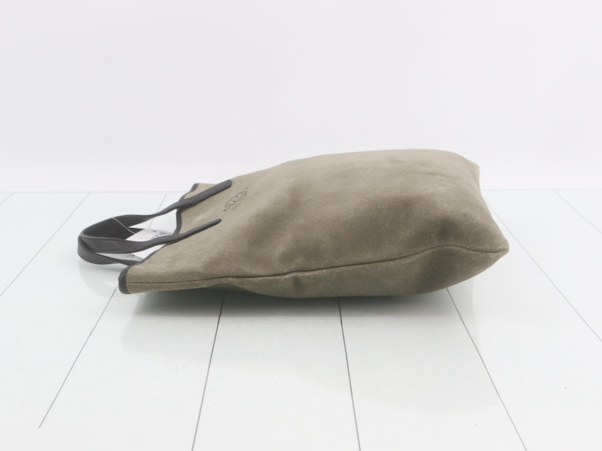 Anagram Suede Tote Bag - Black/Khaki — view 4