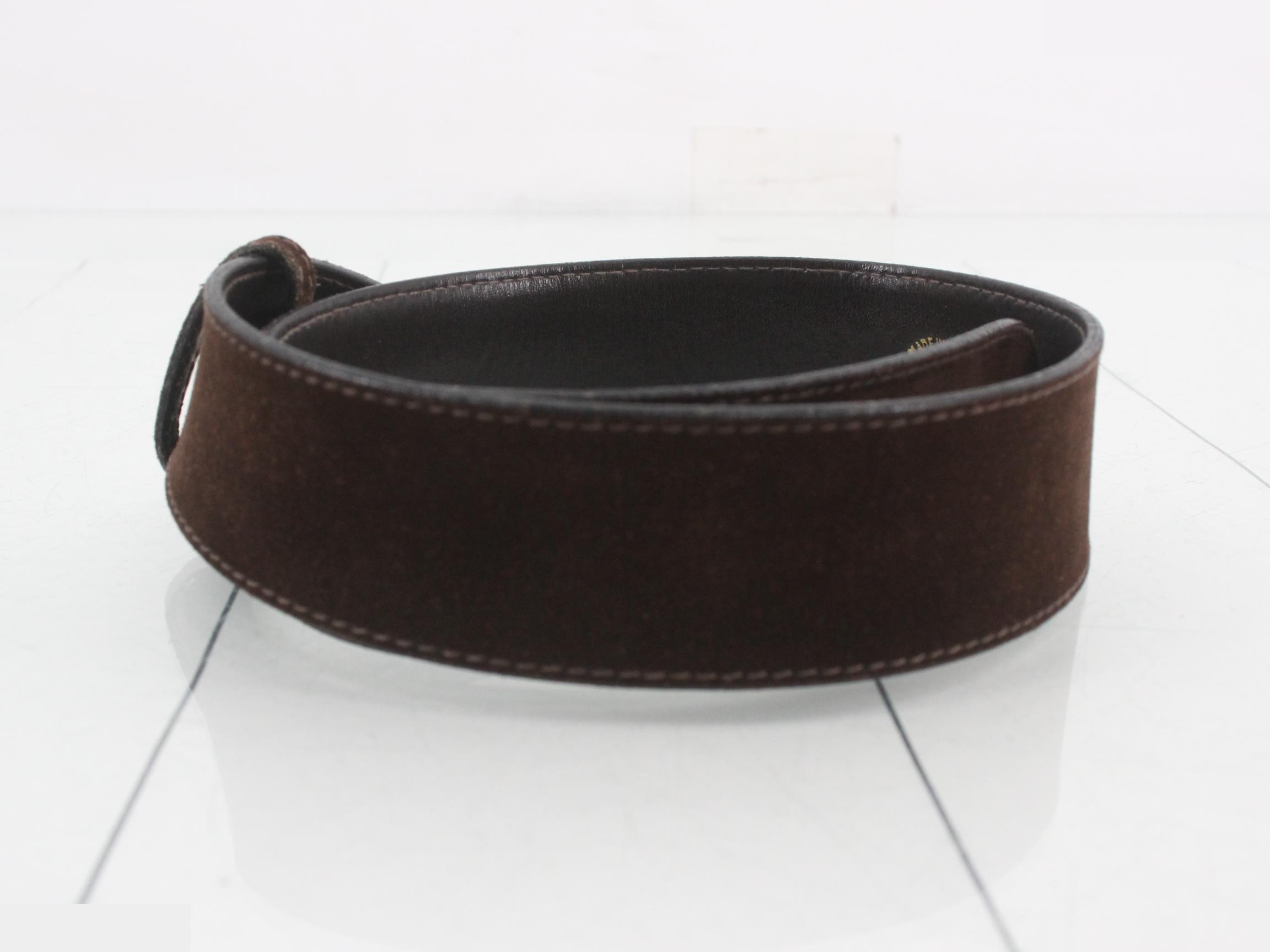G logo leather belt with enamel buckle, brown. — view 2