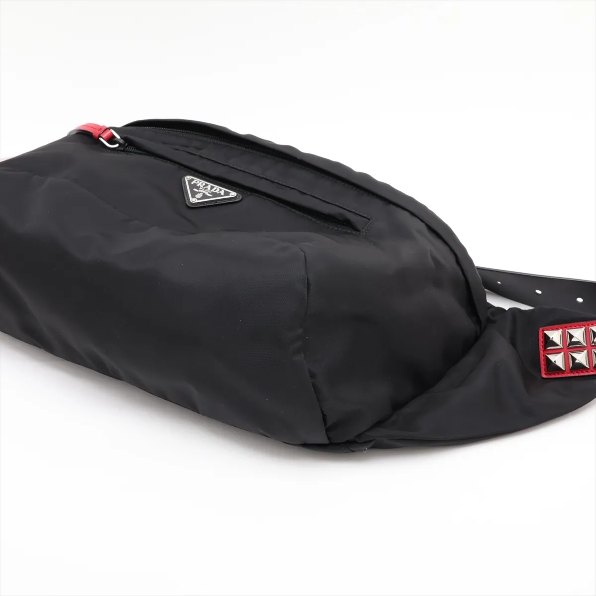 Tessuto Nylon x Leather Body Bag, Black — view 3