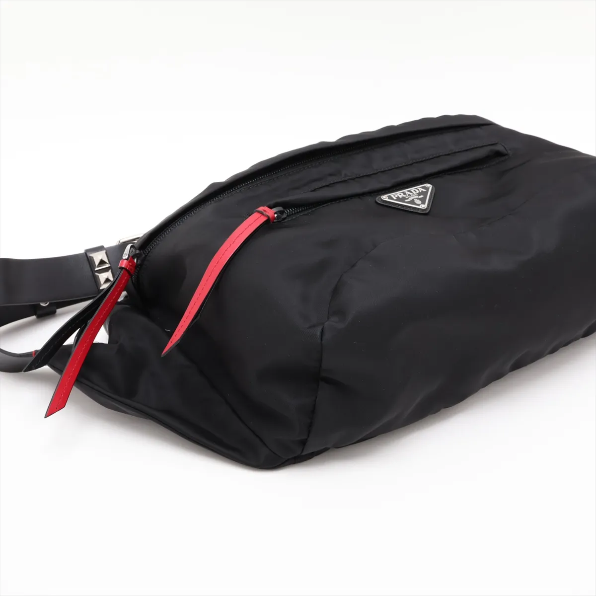 Tessuto Nylon x Leather Body Bag, Black — view 4