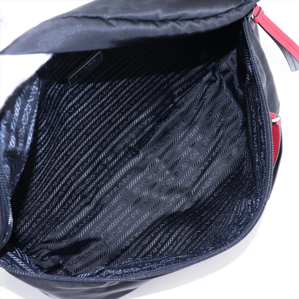 Tessuto Nylon x Leather Body Bag, Black — view 6