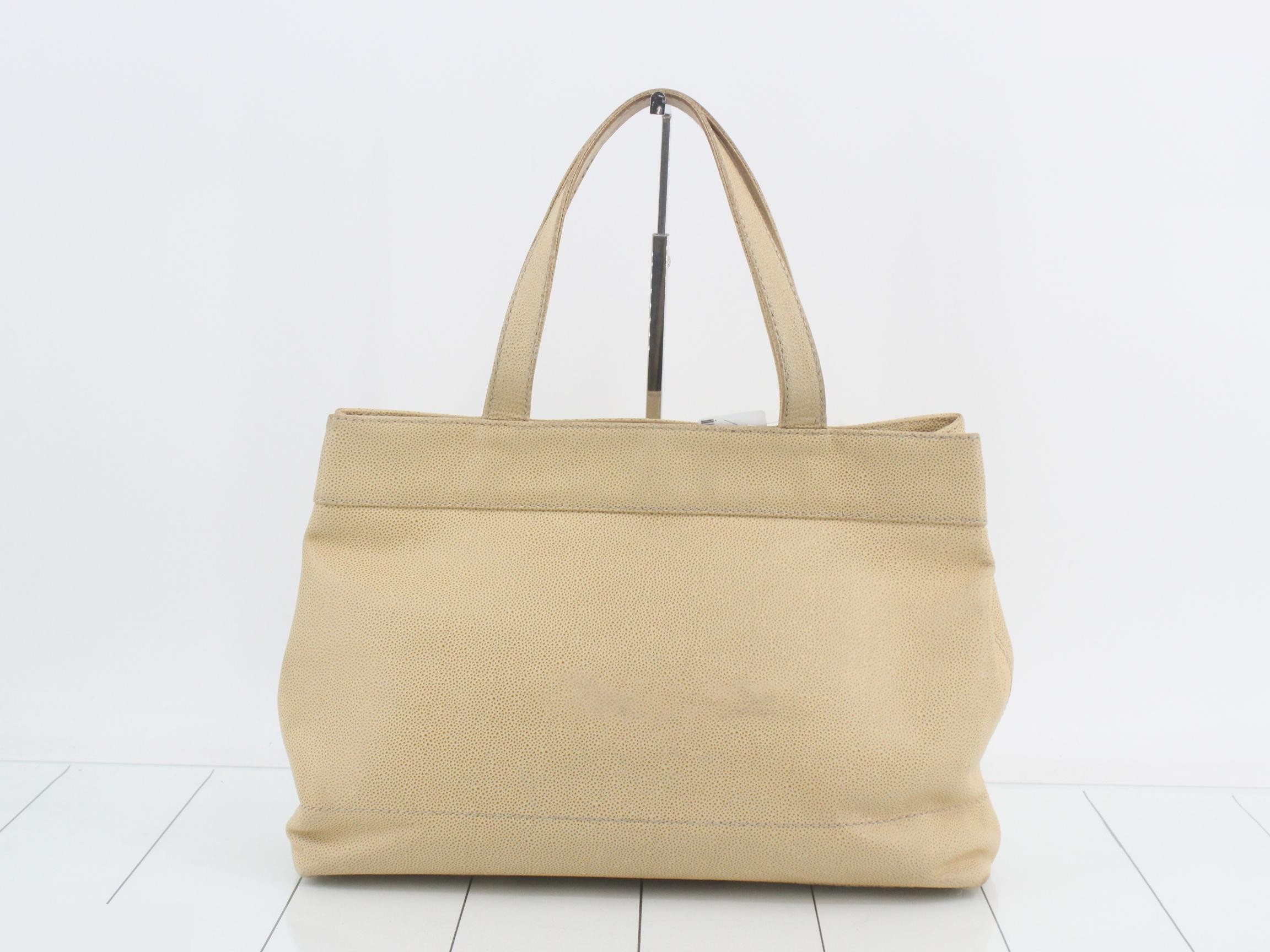 Large Coco Mark Caviar Skin Shoulder Bag with Serial Number Sticker — view 2