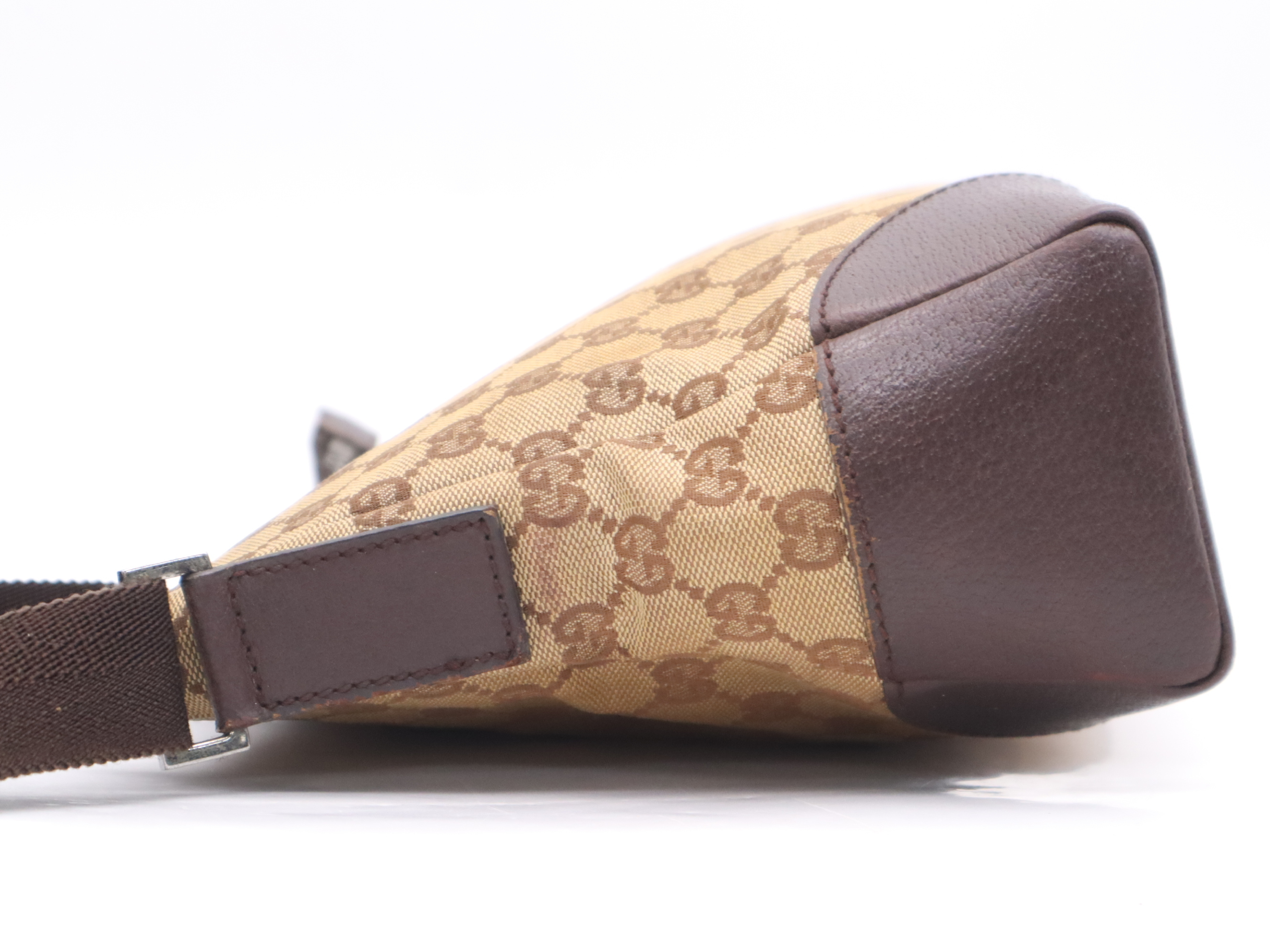 114273GG Canvas Shoulder Bag, Brown, Silver Hardware — view 3