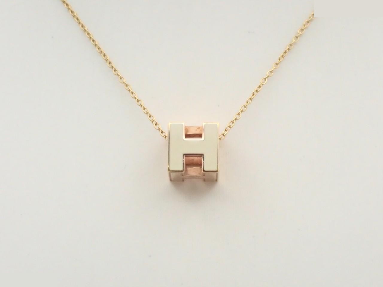 Cube necklace, gold, chain approximately 40cm