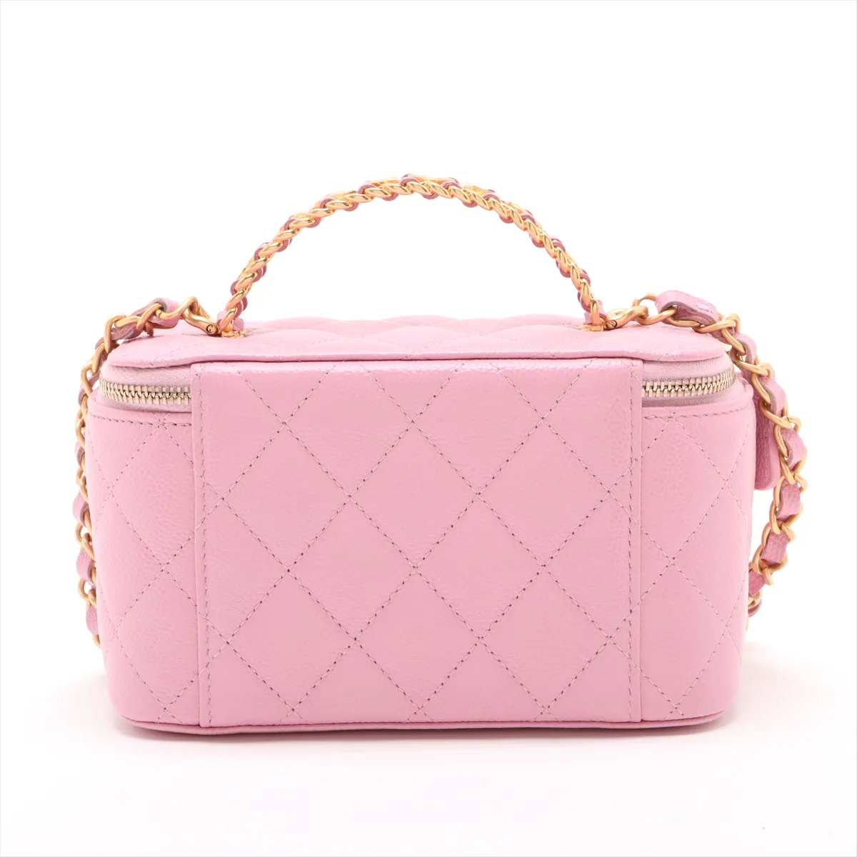 Matelasse caviar skin vanity bag pink gold hardware 32048830 32s — view 2