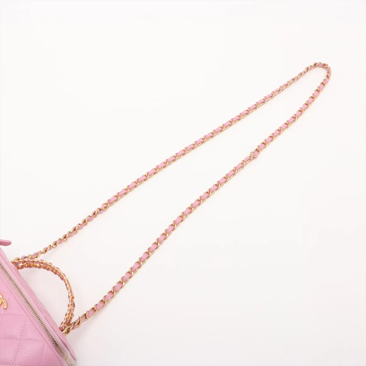 Matelasse caviar skin vanity bag pink gold hardware 32048830 32s — view 7