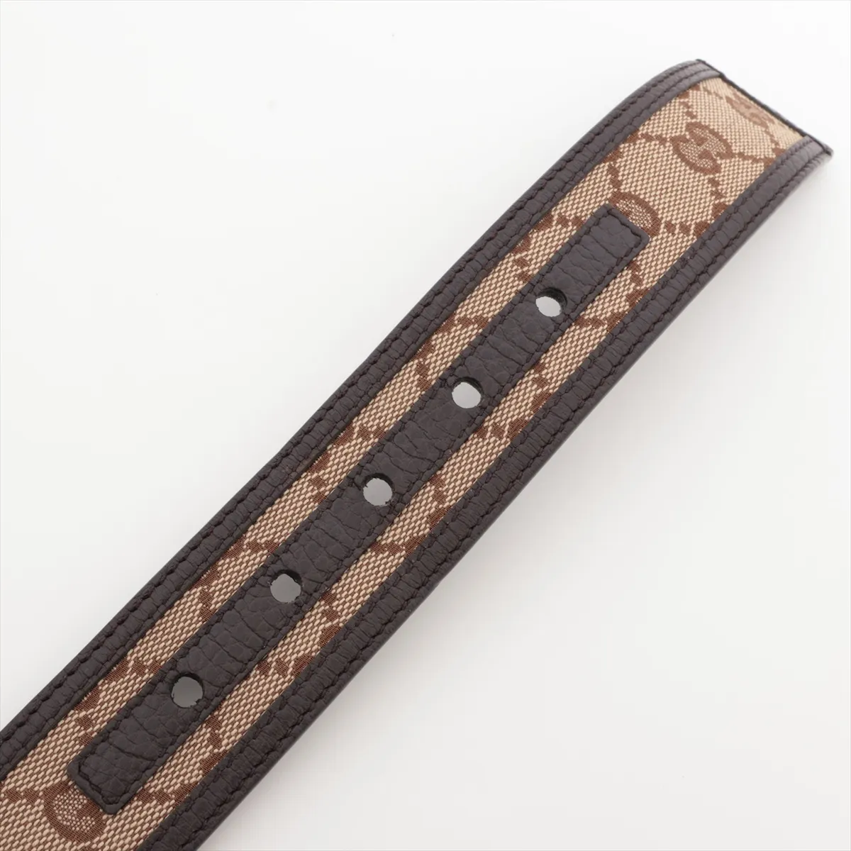 449716 GG Canvas Belt 100 Canvas x Leather Brown x Beige — view 3