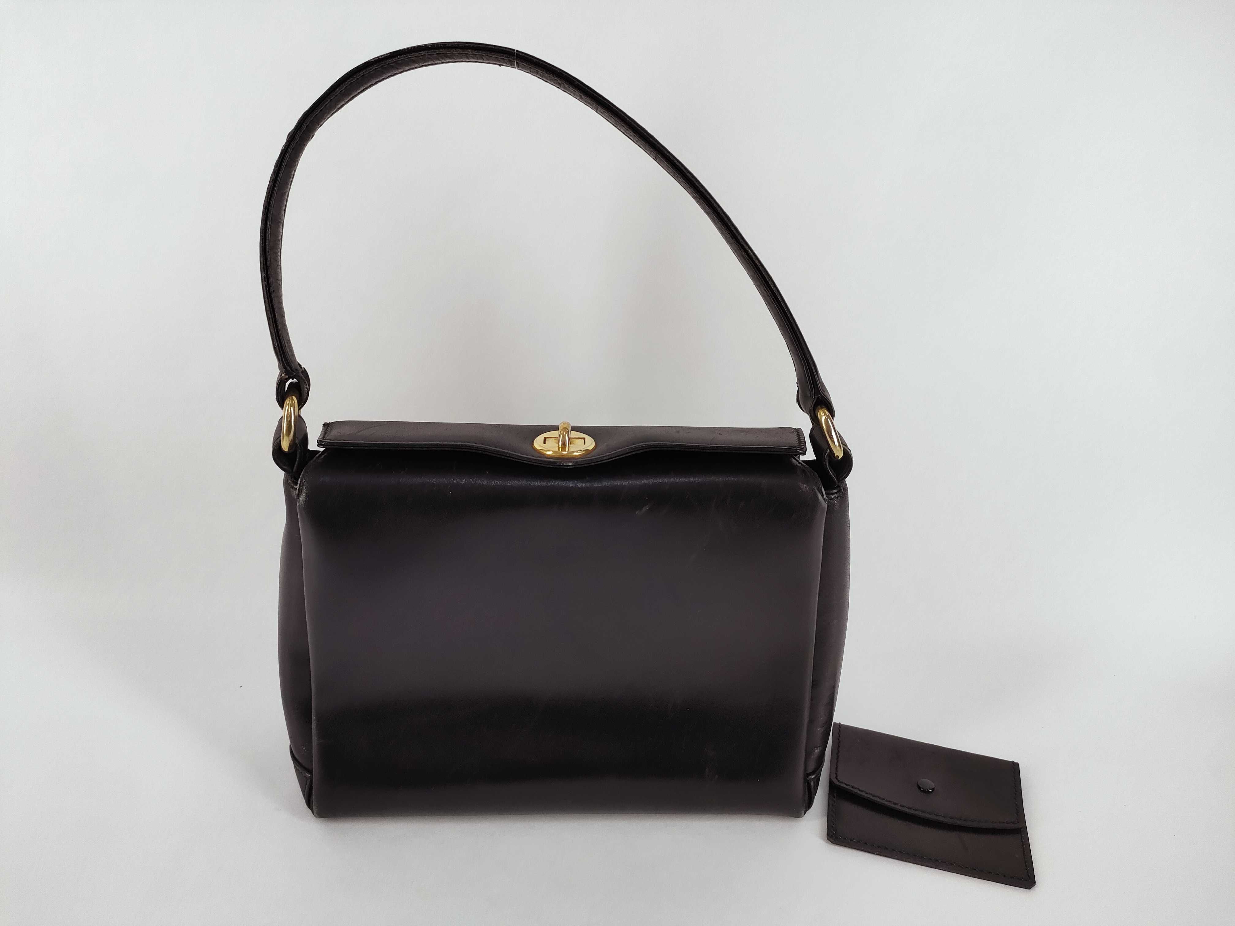 Turnlock Leather Handbag