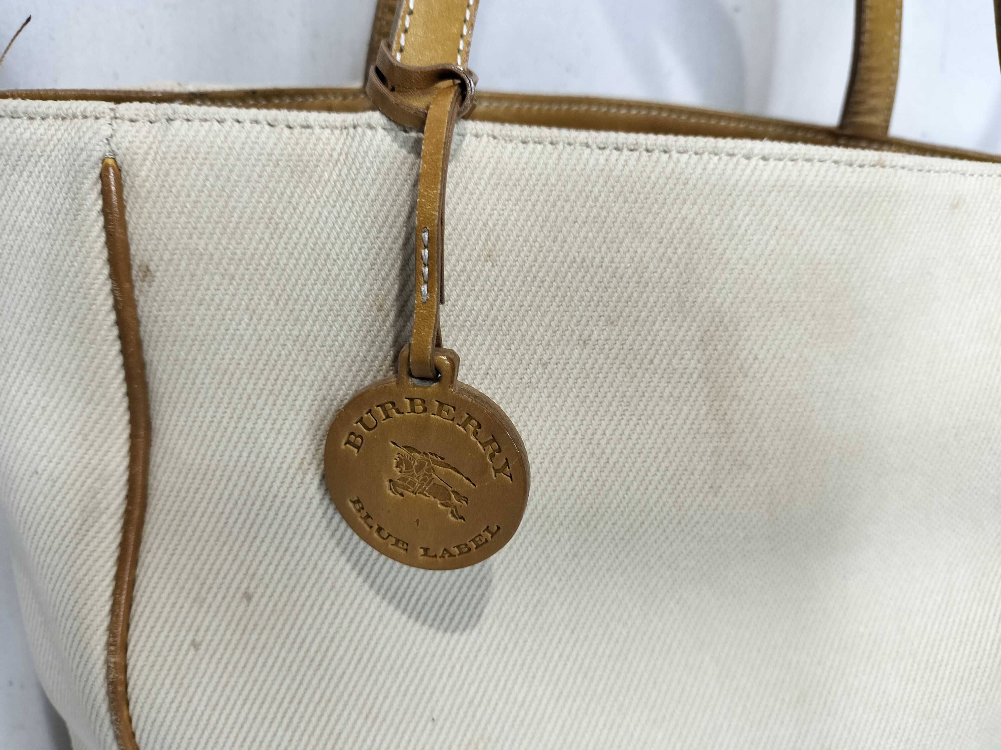 Blue Label Canvas Tote Bag with Horse Logo (Handbag) — view 2