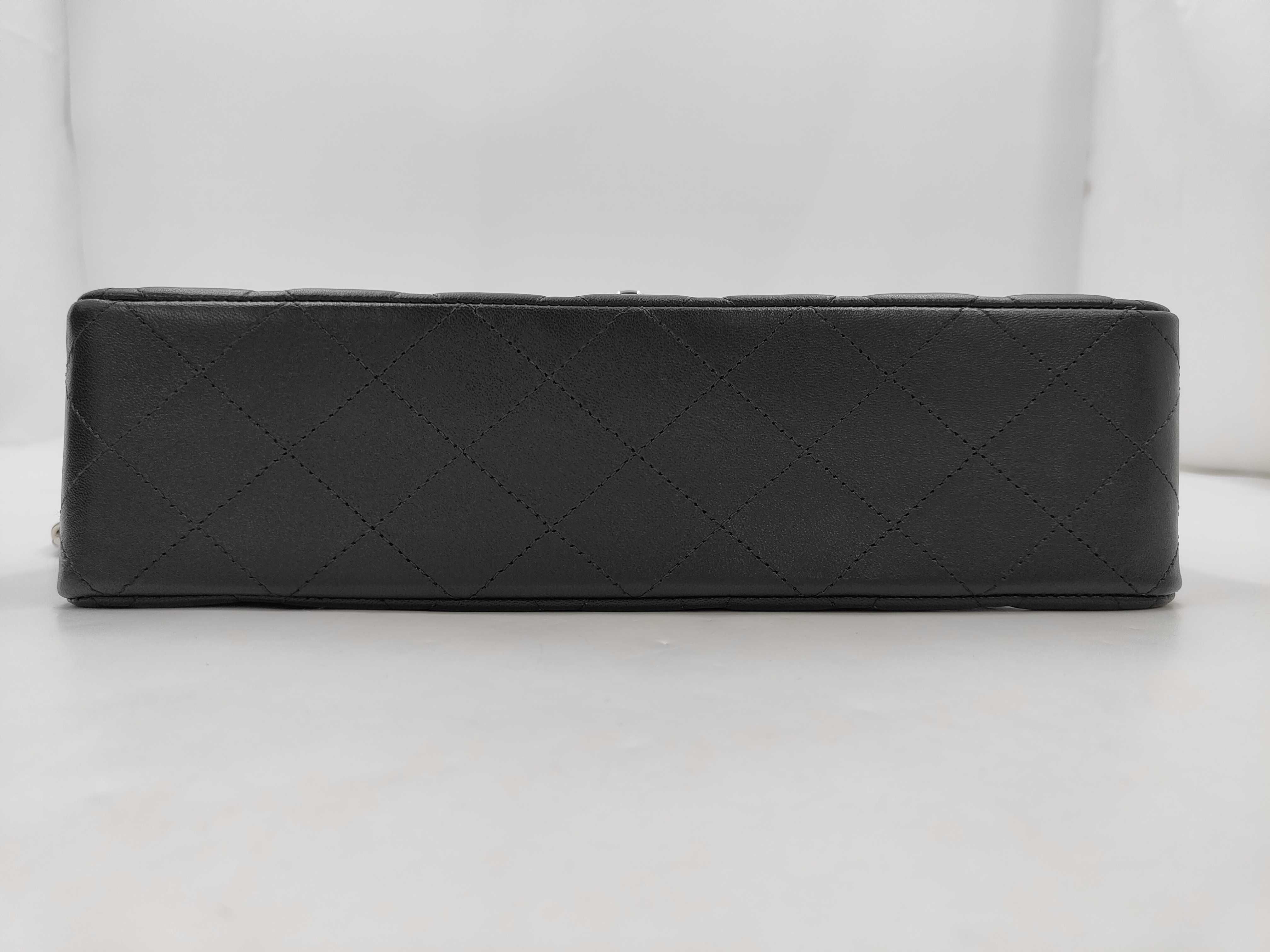 Matelassé Chain Shoulder Bag, Lambskin, Black, Silver Hardware — view 11