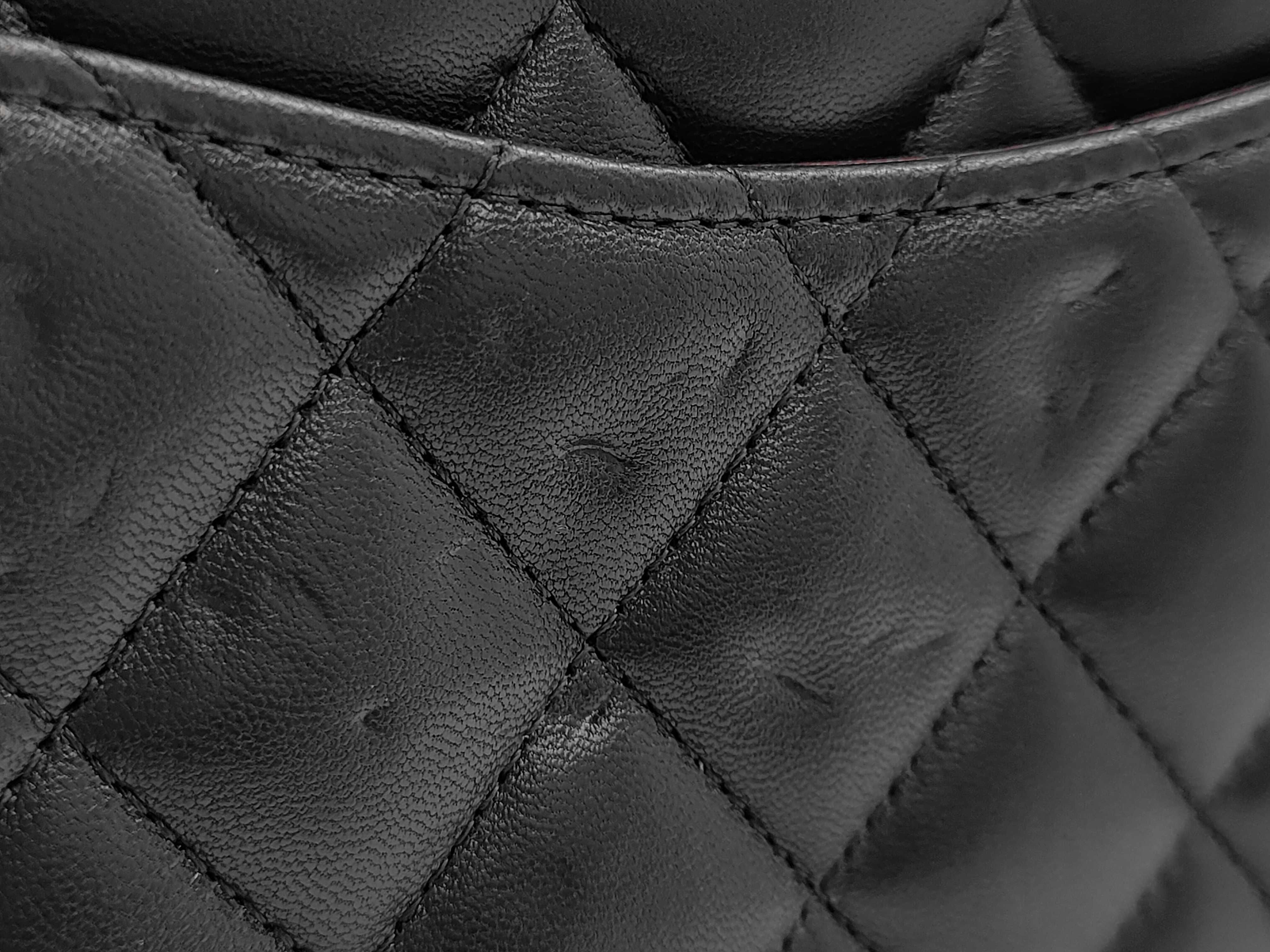 Matelassé Chain Shoulder Bag, Lambskin, Black, Silver Hardware — view 12