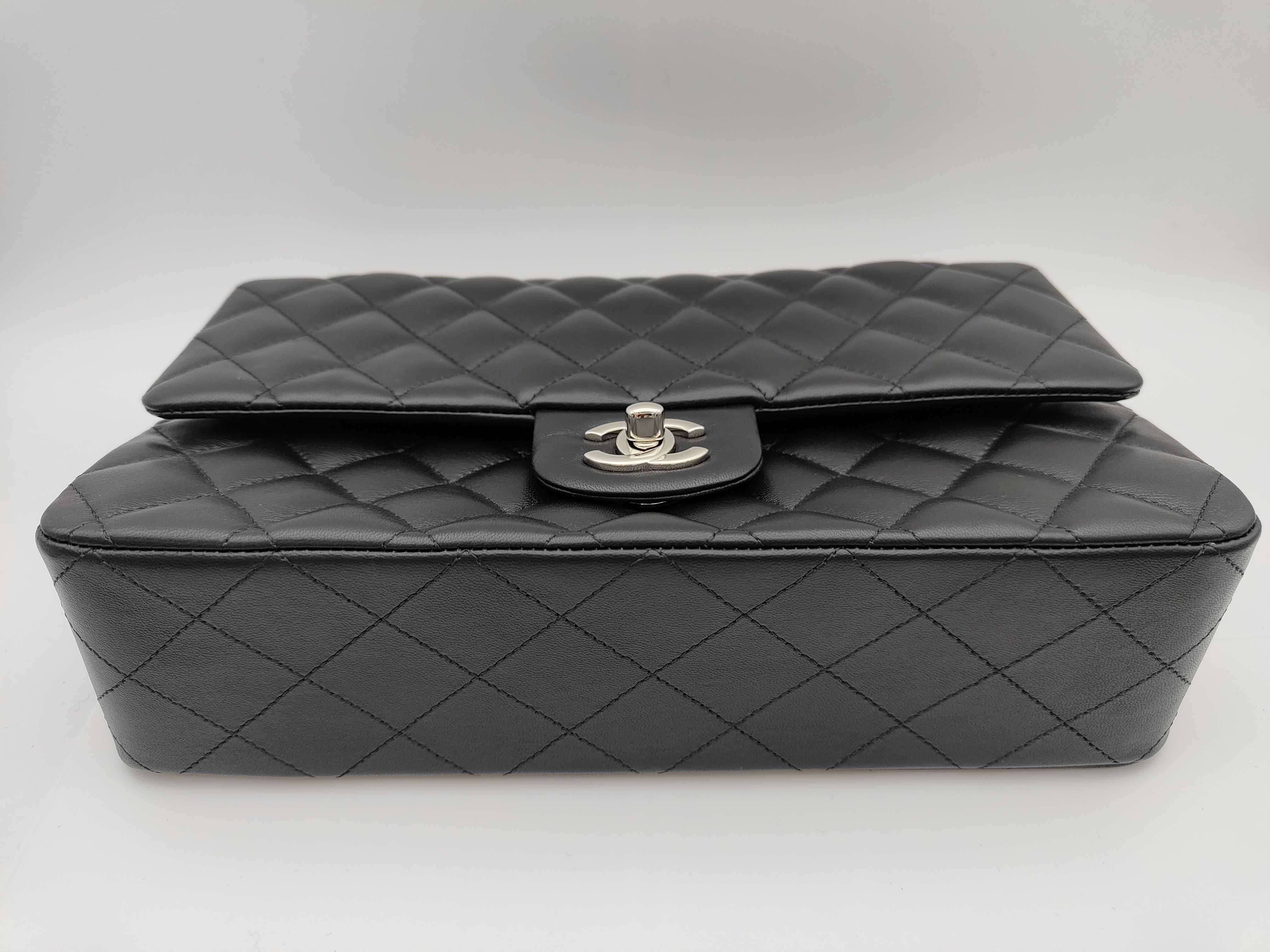 Matelassé Chain Shoulder Bag, Lambskin, Black, Silver Hardware — view 15