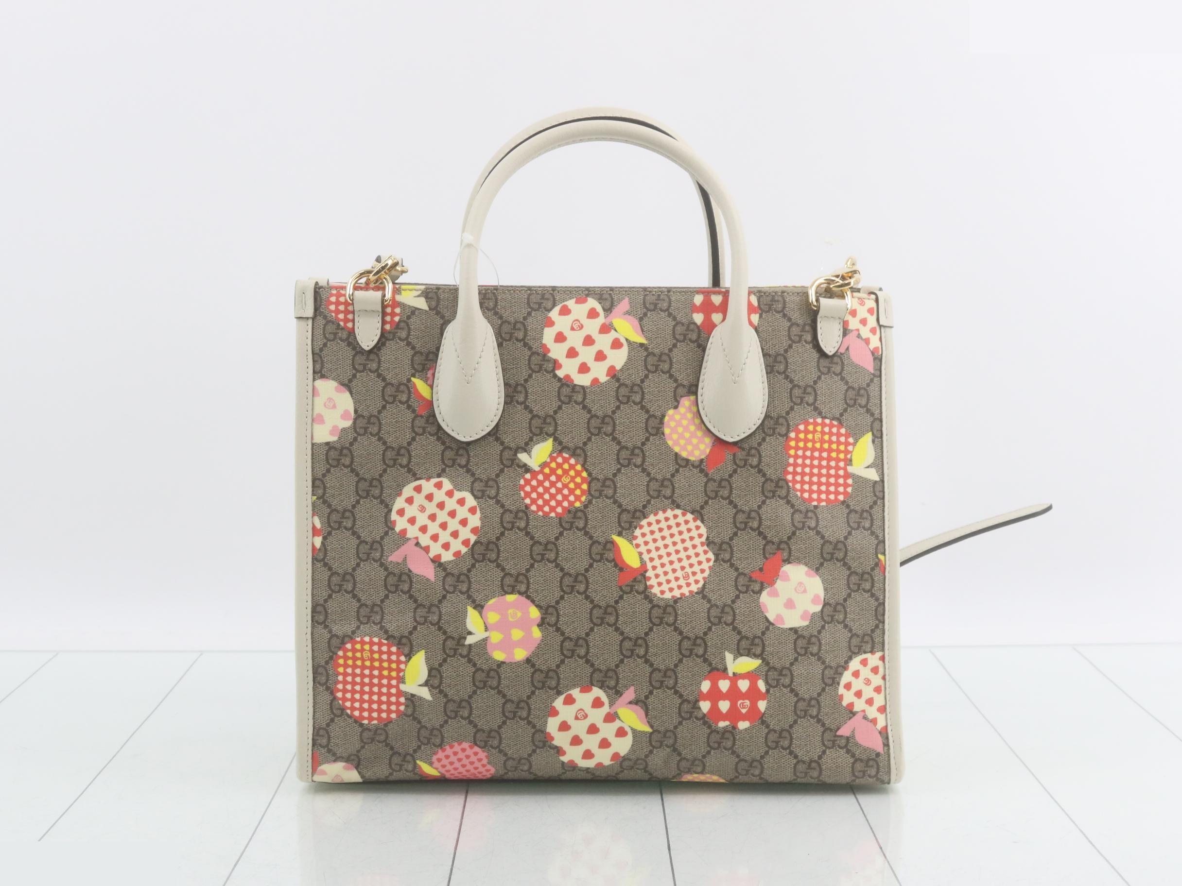GG Supreme 2-Way Tote Bag, PVC/Leather, Brown — view 2