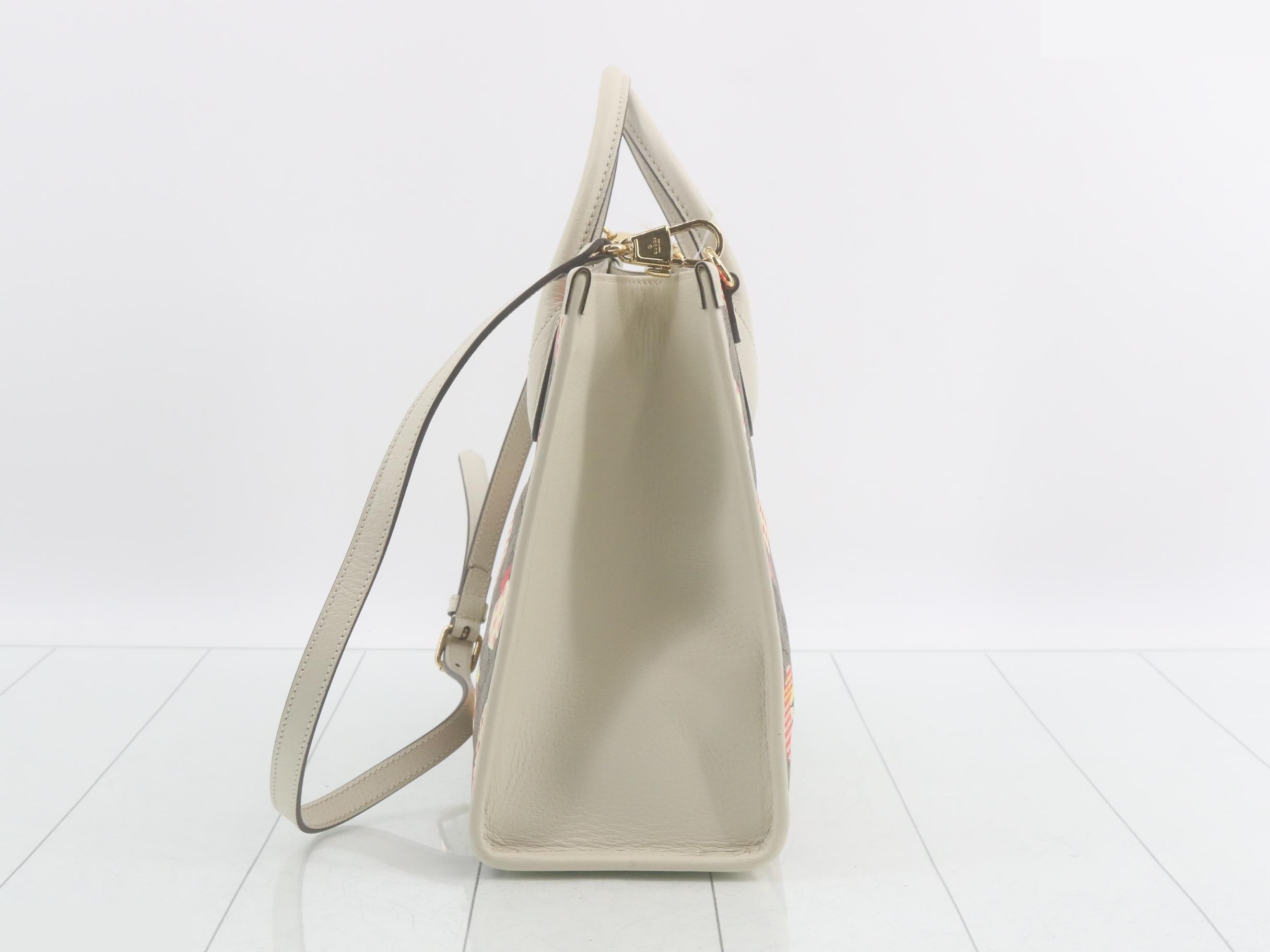 GG Supreme 2-Way Tote Bag, PVC/Leather, Brown — view 3