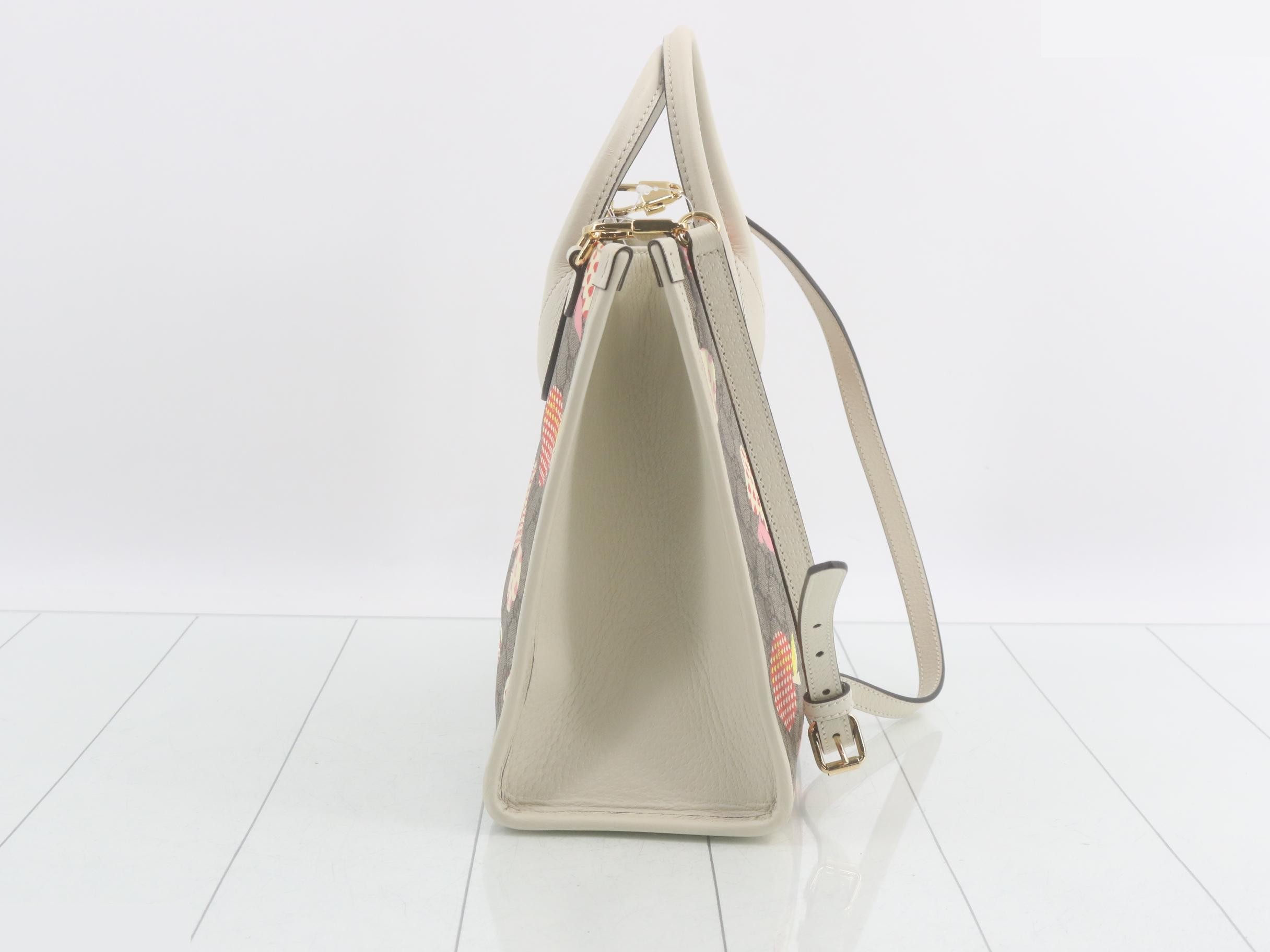 GG Supreme 2-Way Tote Bag, PVC/Leather, Brown — view 4
