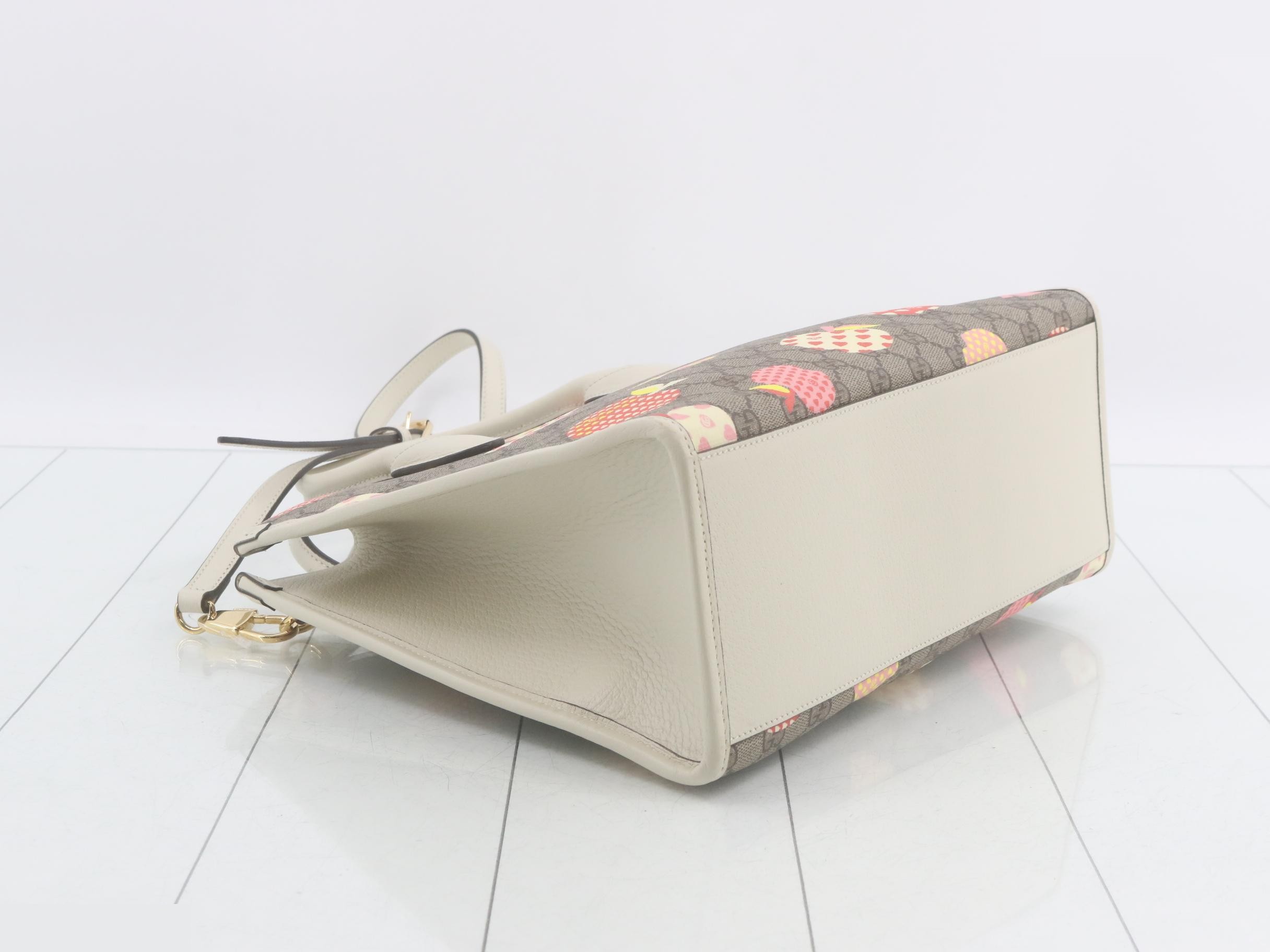 GG Supreme 2-Way Tote Bag, PVC/Leather, Brown — view 5