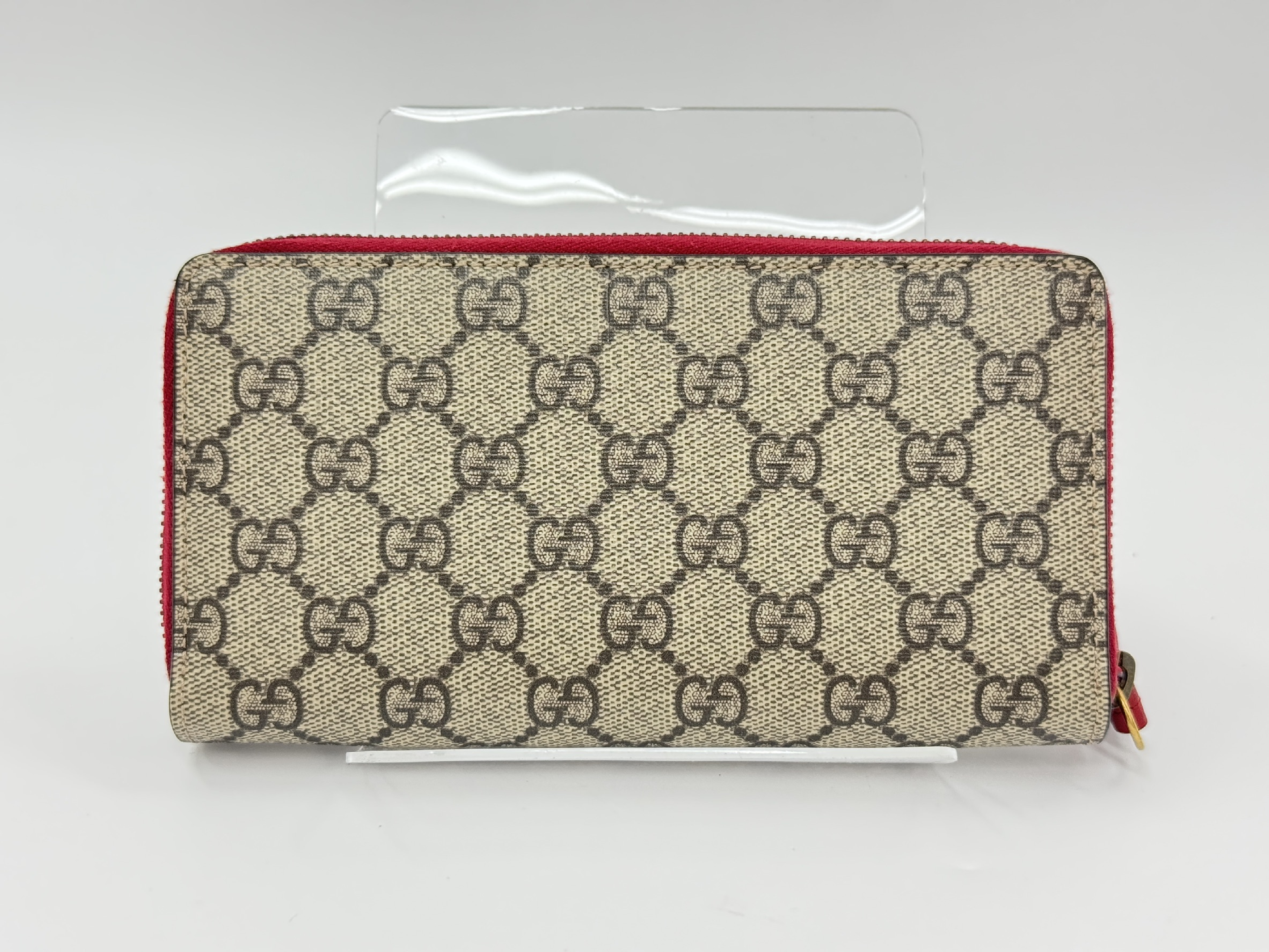 GG Supreme Cherry 476049 Round Zip Wallet Red — view 2