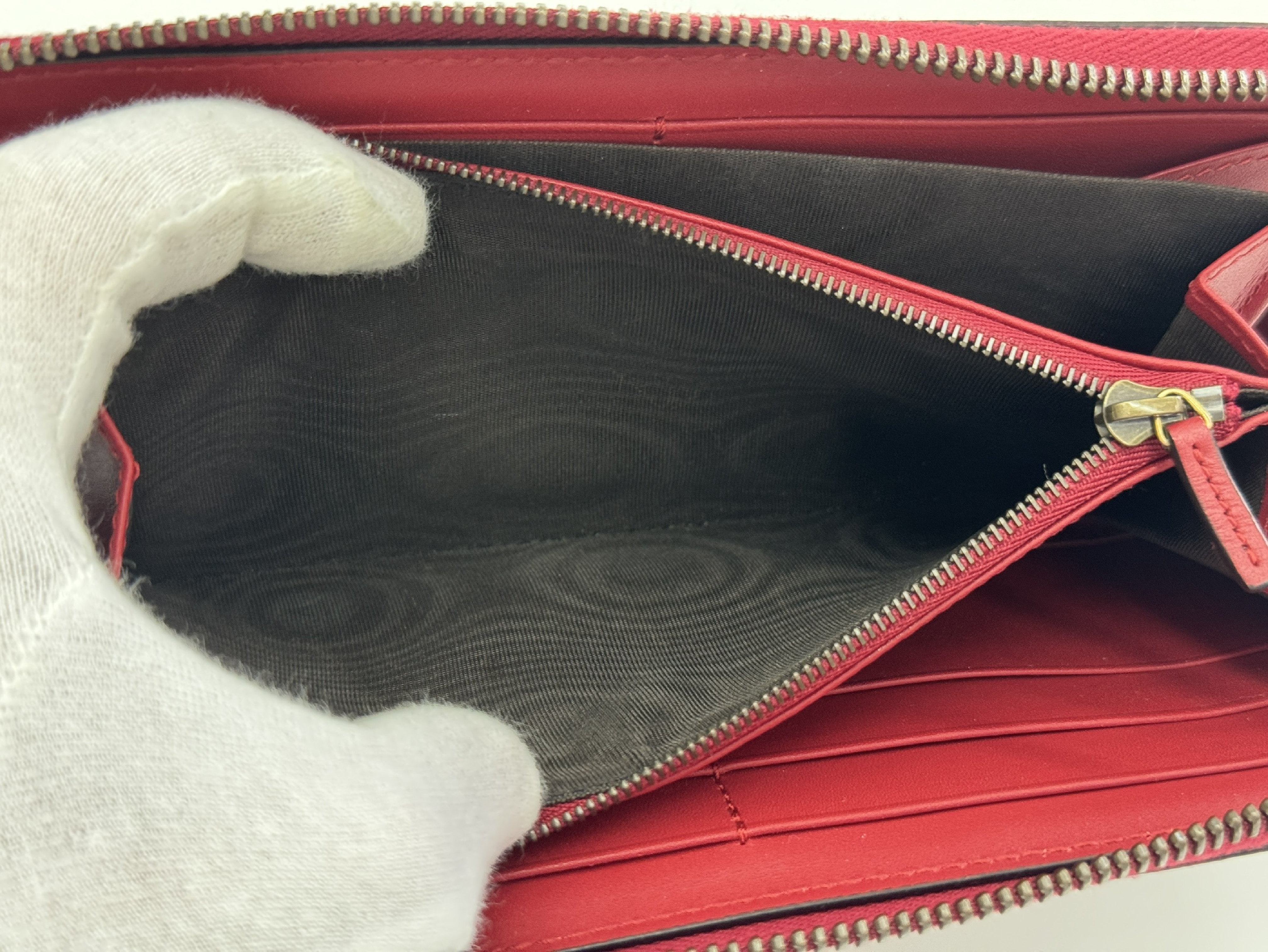 GG Supreme Cherry 476049 Round Zip Wallet Red — view 7