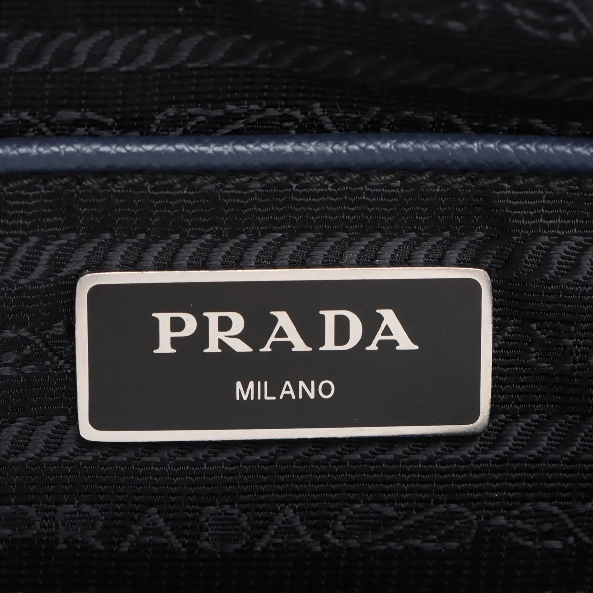 Tessuto Nylon x Leather Shoulder Bag Navy — view 11