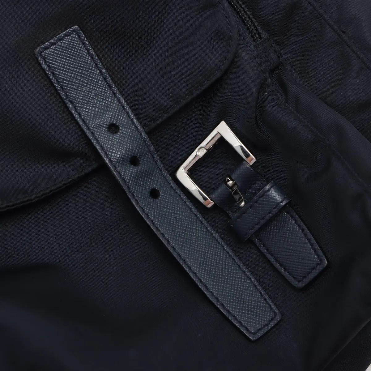 Tessuto Nylon x Leather Shoulder Bag Navy — view 13