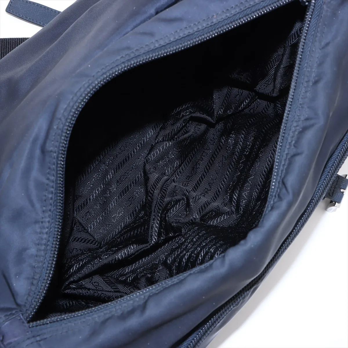 Tessuto Nylon x Leather Shoulder Bag Navy — view 6