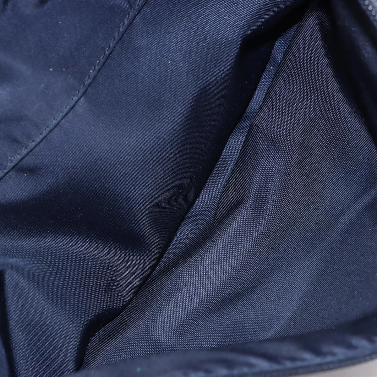 Tessuto Nylon x Leather Shoulder Bag Navy — view 9