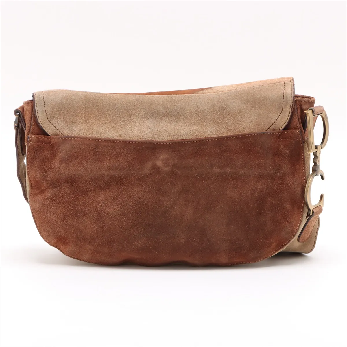 Saddle Bag Haraco x Suede Shoulder Bag Beige x Brown — view 2