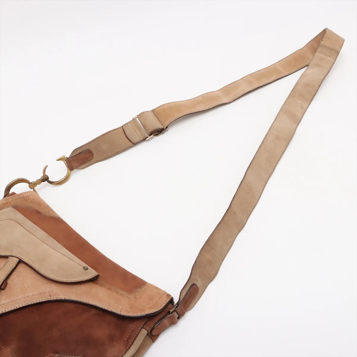 Saddle Bag Haraco x Suede Shoulder Bag Beige x Brown — view 5
