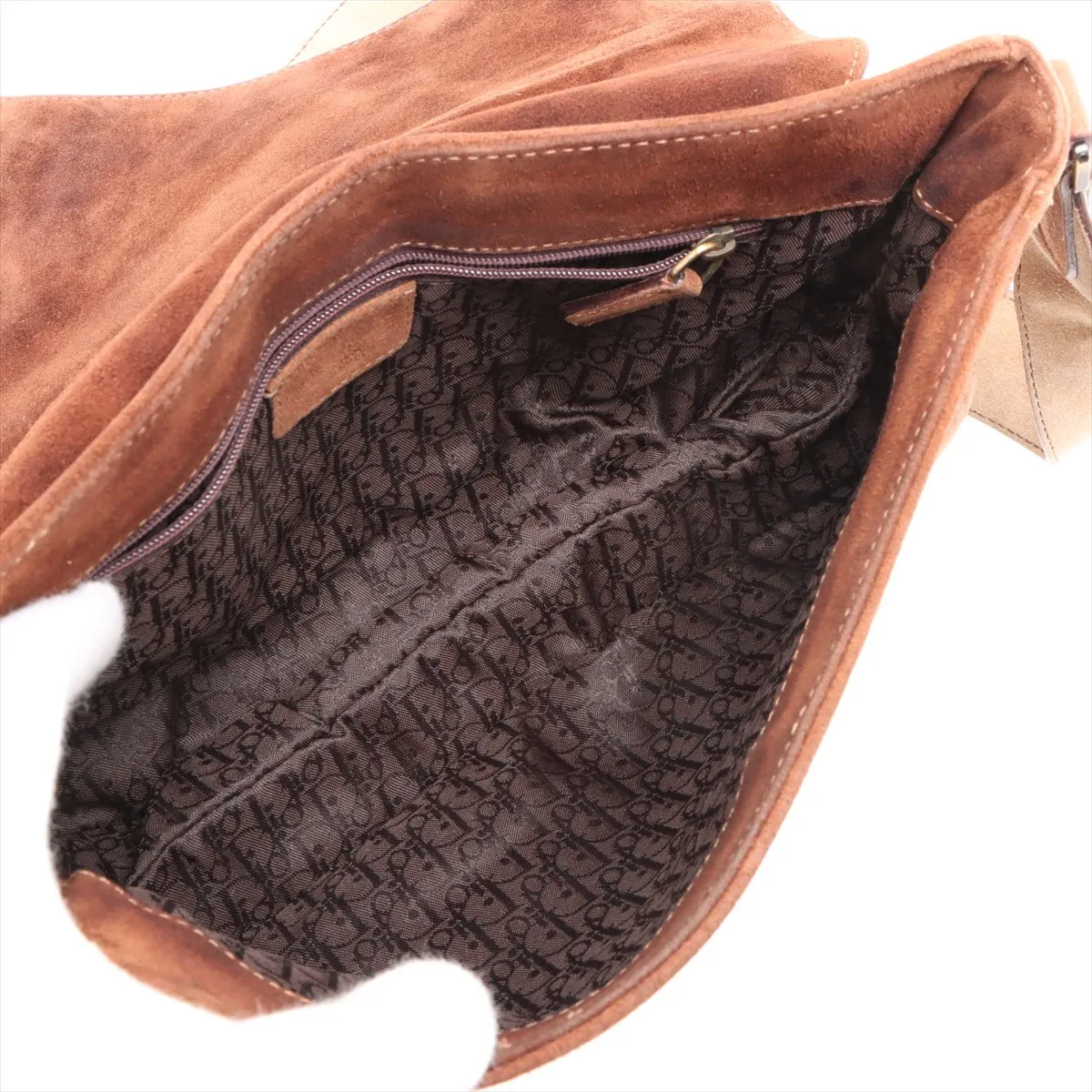 Saddle Bag Haraco x Suede Shoulder Bag Beige x Brown — view 6