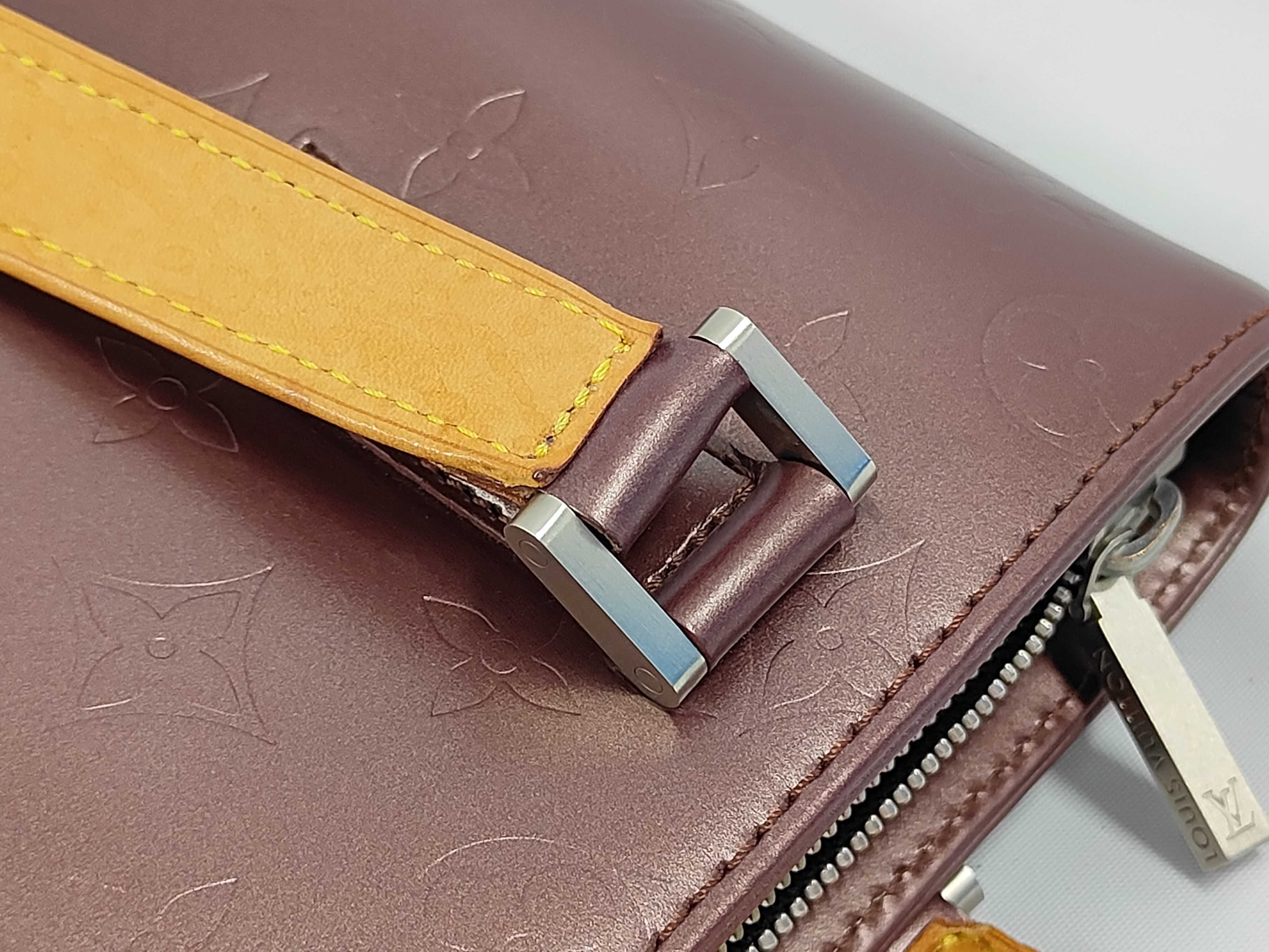 Stockton Monogram Matte Purple Shoulder Bag — view 6