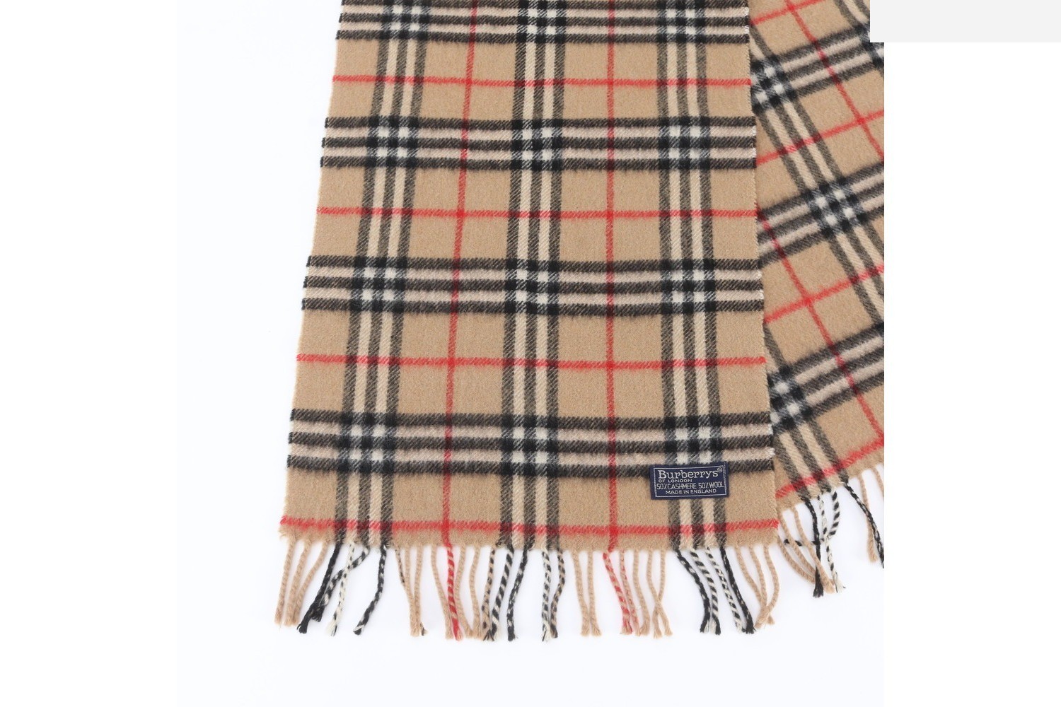 Cashmere check pattern scarf — view 2