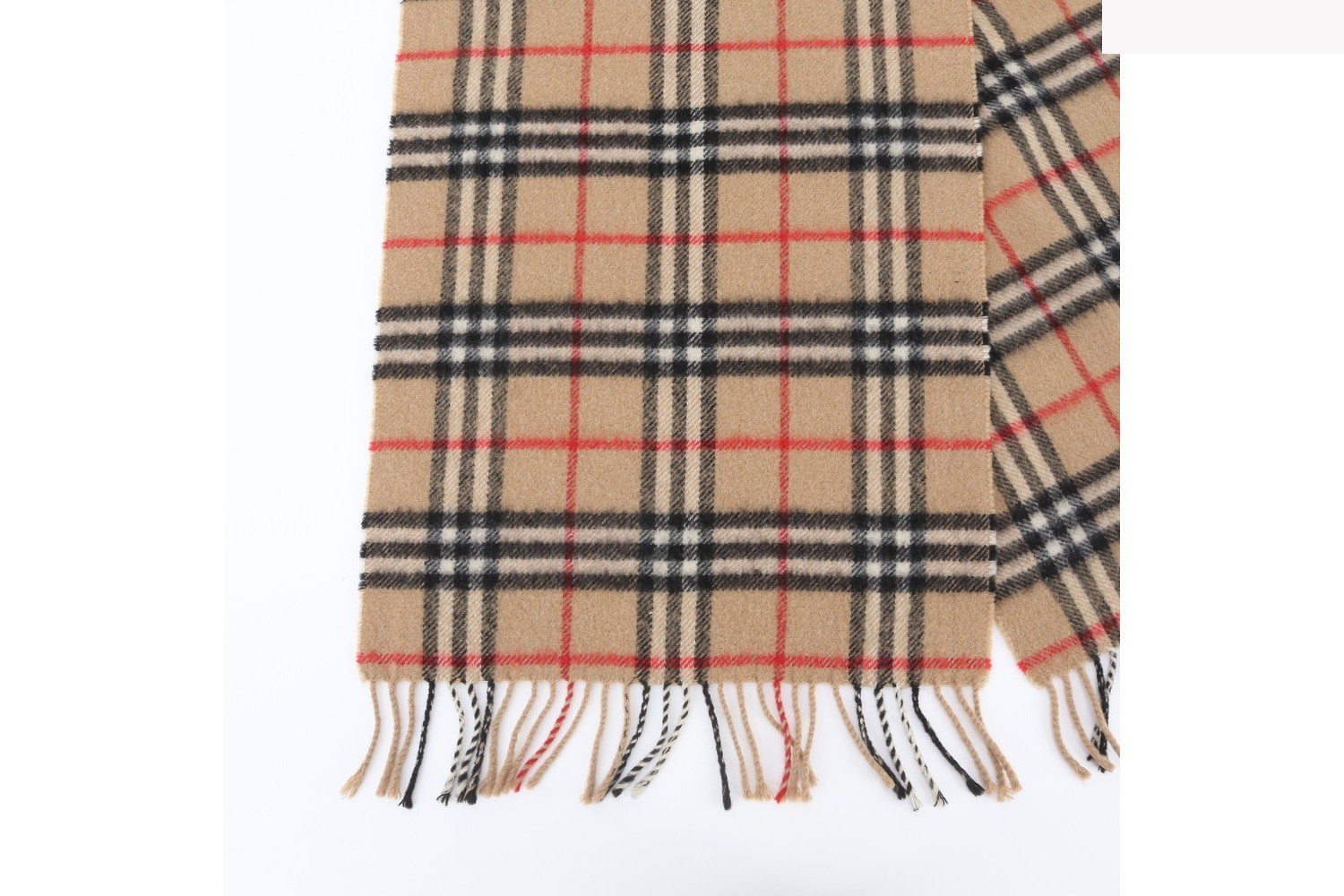 Cashmere check pattern scarf — view 3