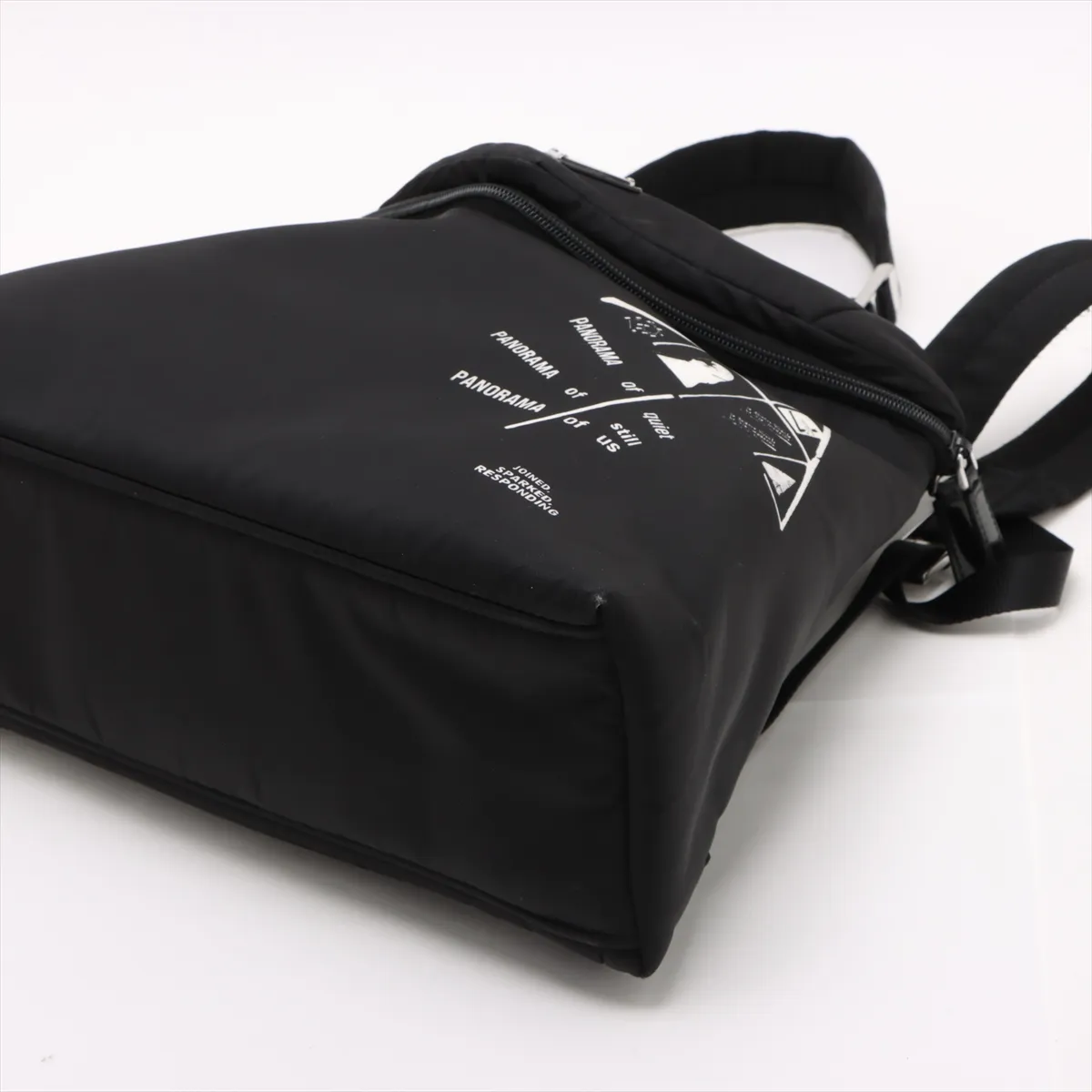 Tessuto Nylon x Leather Backpack/Rucksack Black — view 3