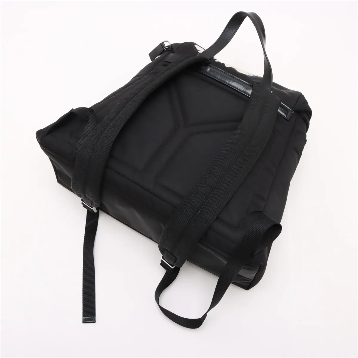 Tessuto Nylon x Leather Backpack/Rucksack Black — view 5