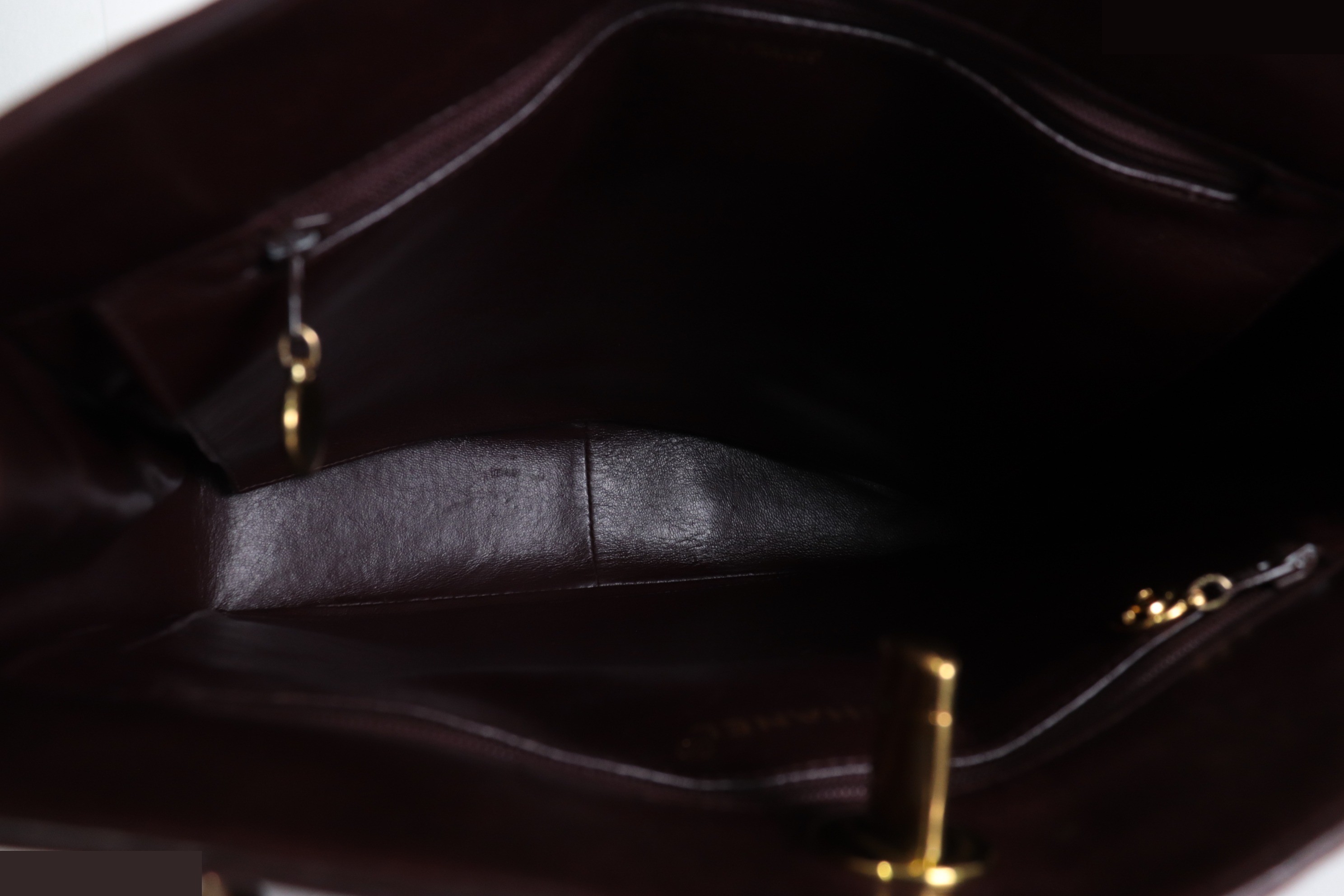 Turnlock Lamb Chain Tote, Brown, Unit #2 — view 9
